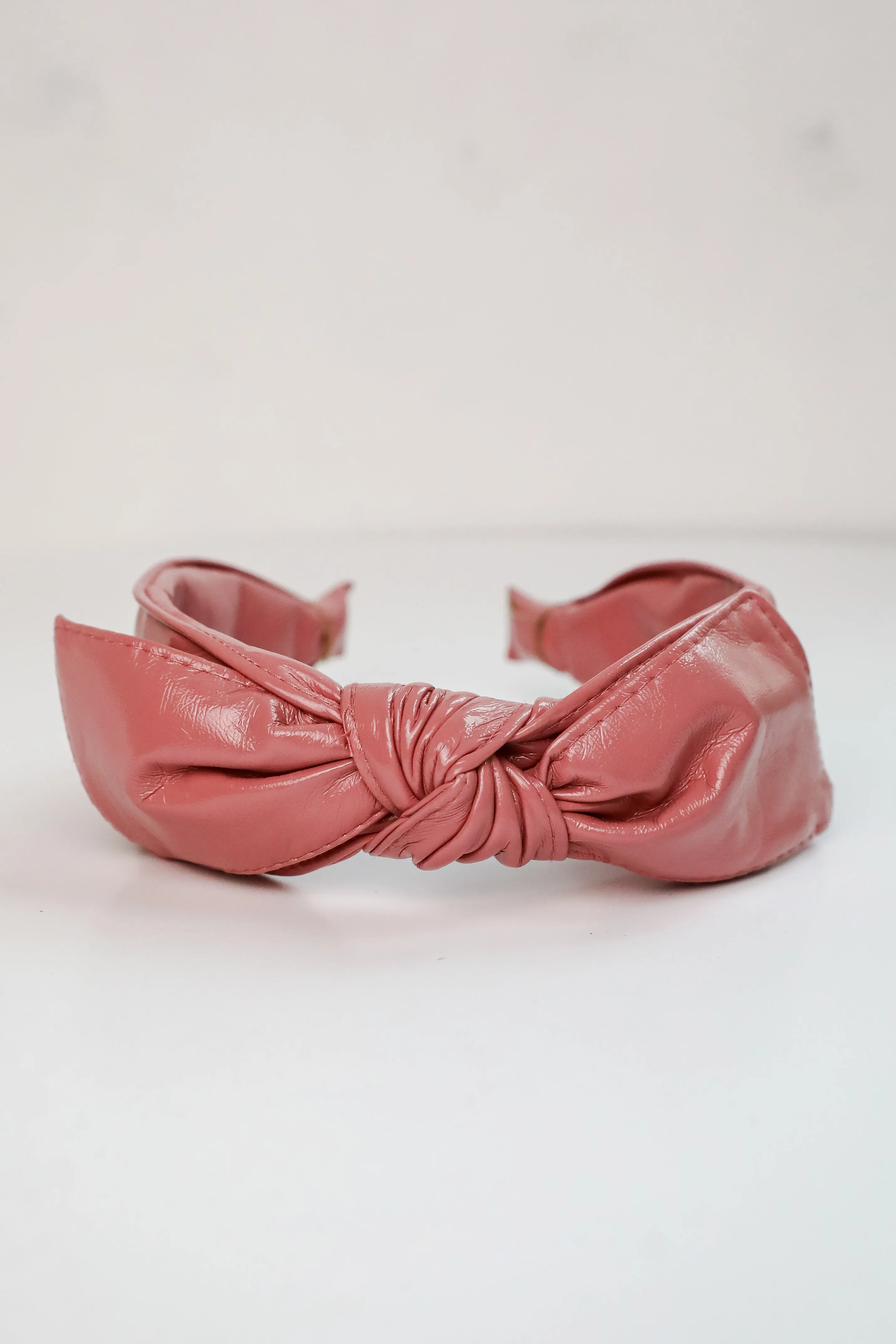 Poised Finish Leather Bow Headband