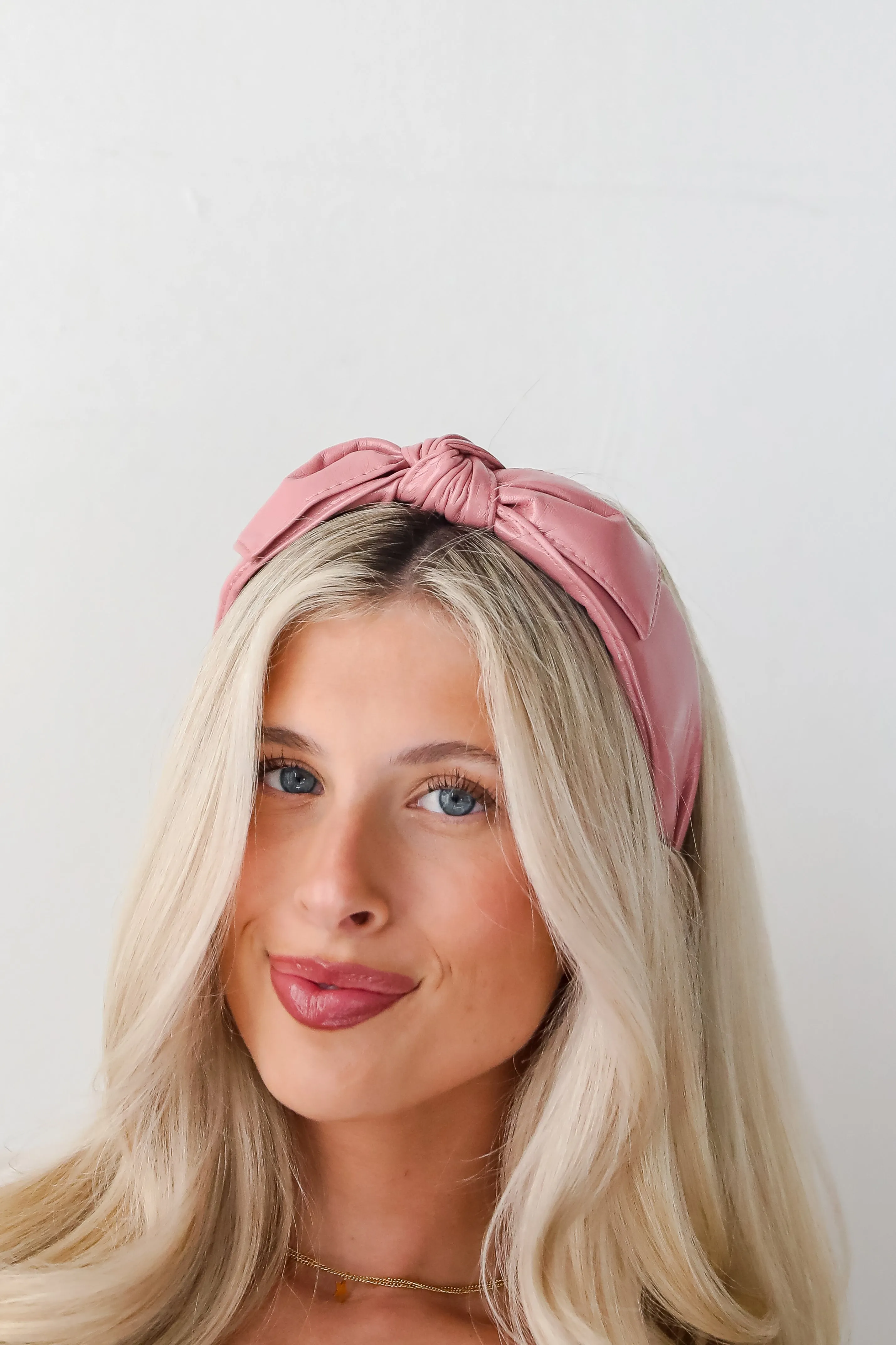 Poised Finish Leather Bow Headband