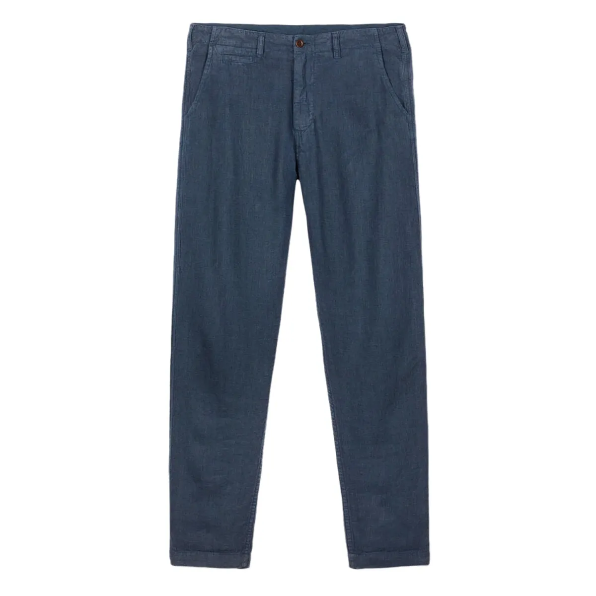 Portuguese Flannel Linen Trousers - Navy