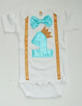 Prince birthday bodysuit, Little Prince Birthday shirt, 1st 2nd 3rd  birthday, Boys cake smash outfit, blue and gold prince birthday shirt