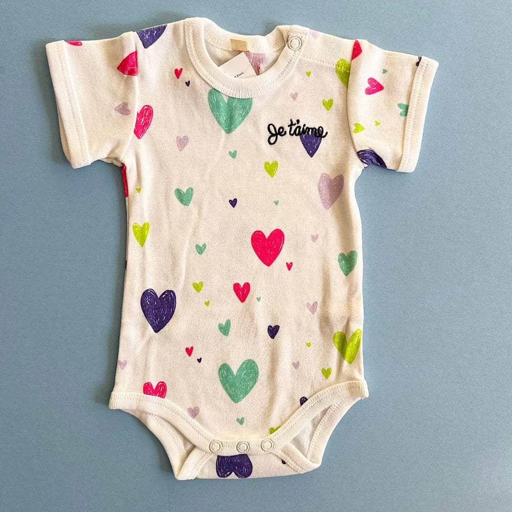 Printed Baby Onesie-Hearts