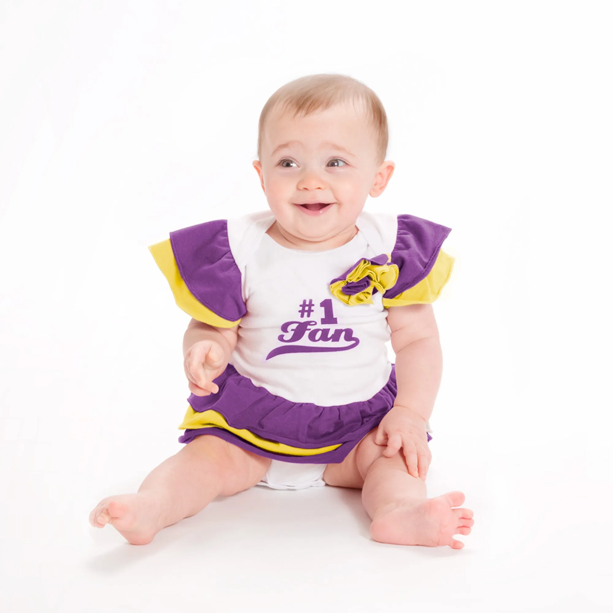 Purple & Gold #1 Fan Onesie Dress