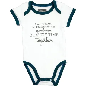 Quality Time Teal Trimmed Bodysuit