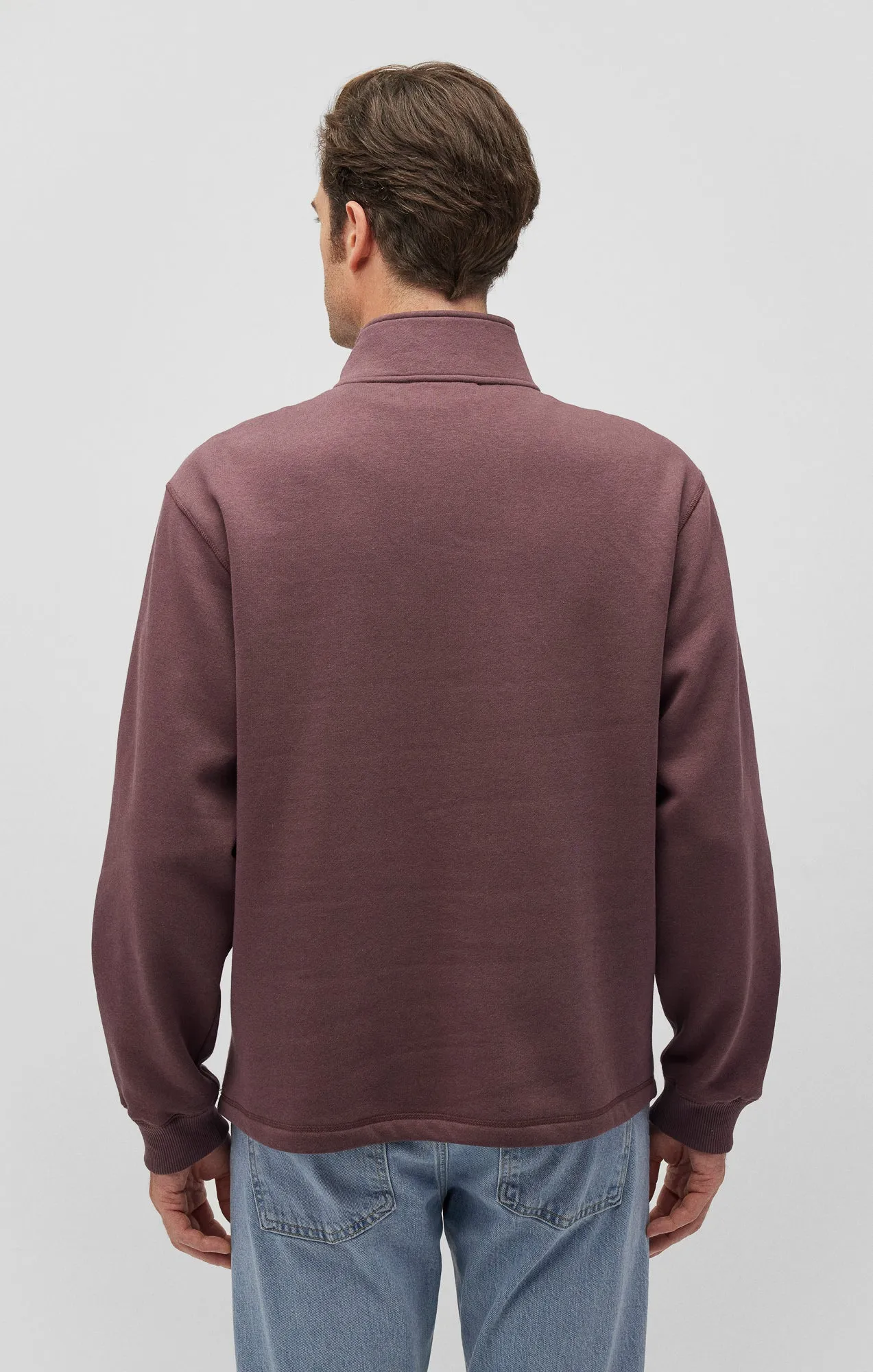 QUARTER ZIP SWEATSHIRT IN HUCKLEBERRY