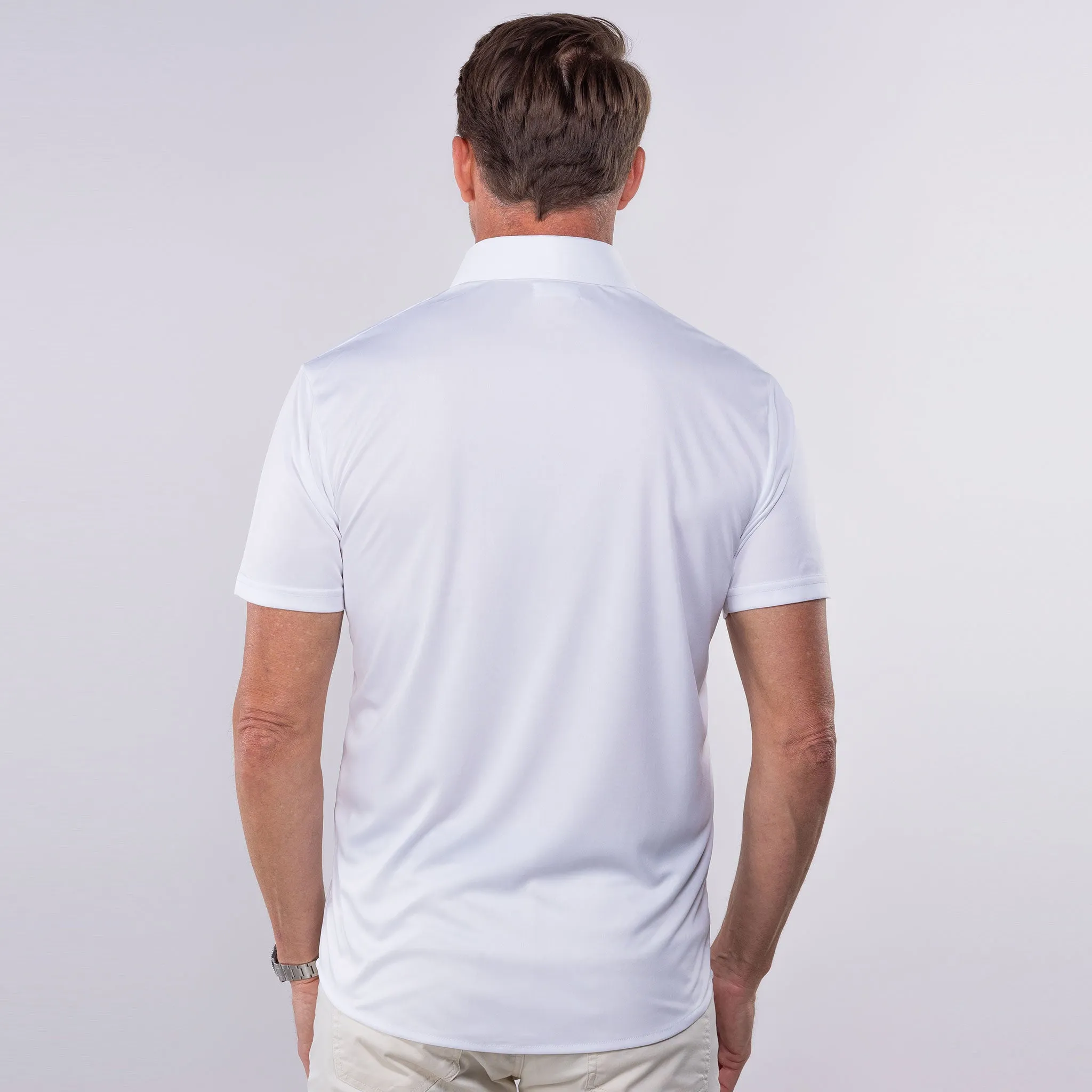 Quattro Flex Short Sleeve Button Down White