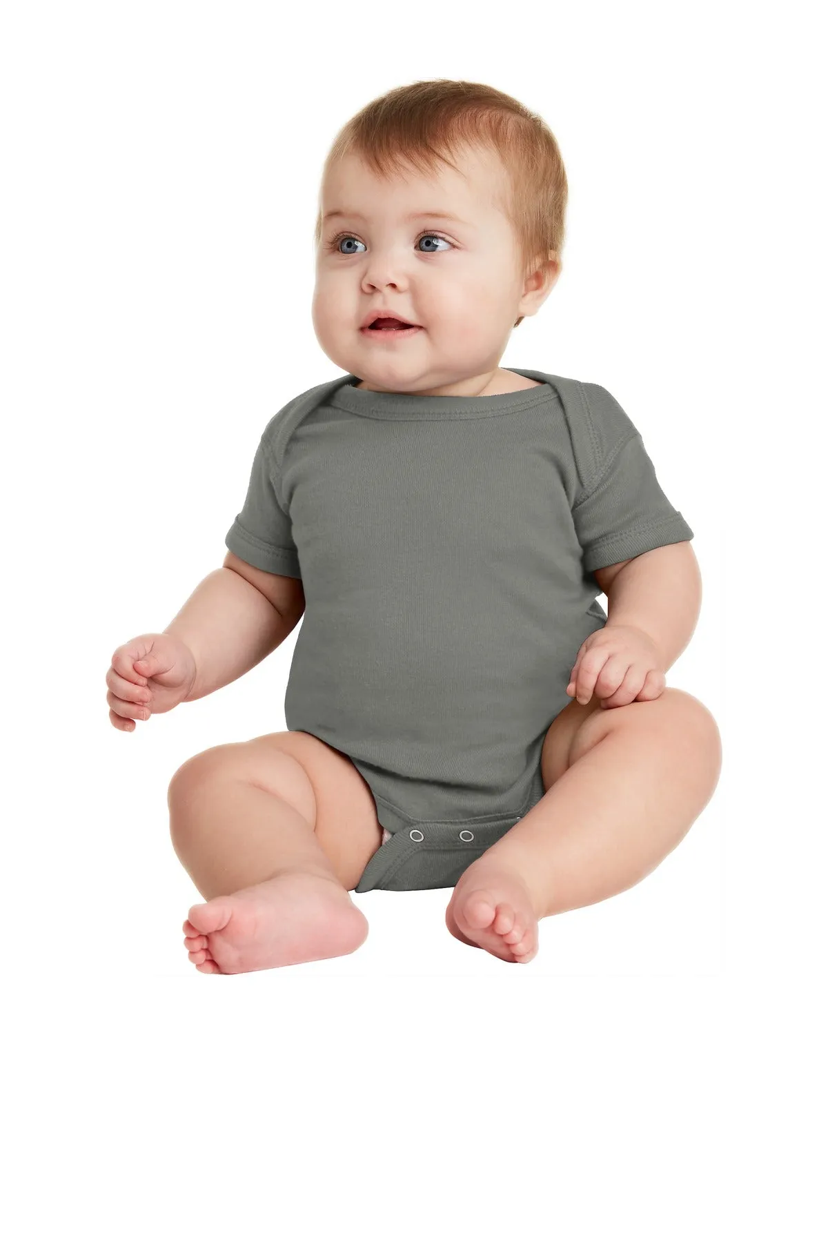 Rabbit Skins™ Infant Short Sleeve Baby Rib Bodysuit. RS4400