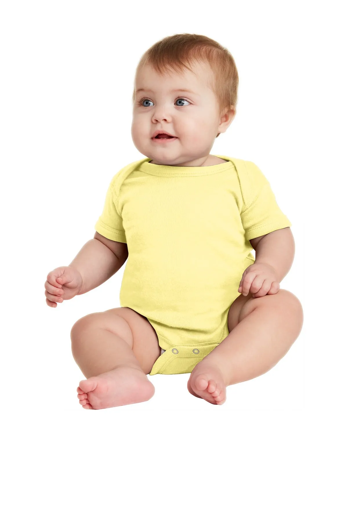 Rabbit Skins™ Infant Short Sleeve Baby Rib Bodysuit. RS4400