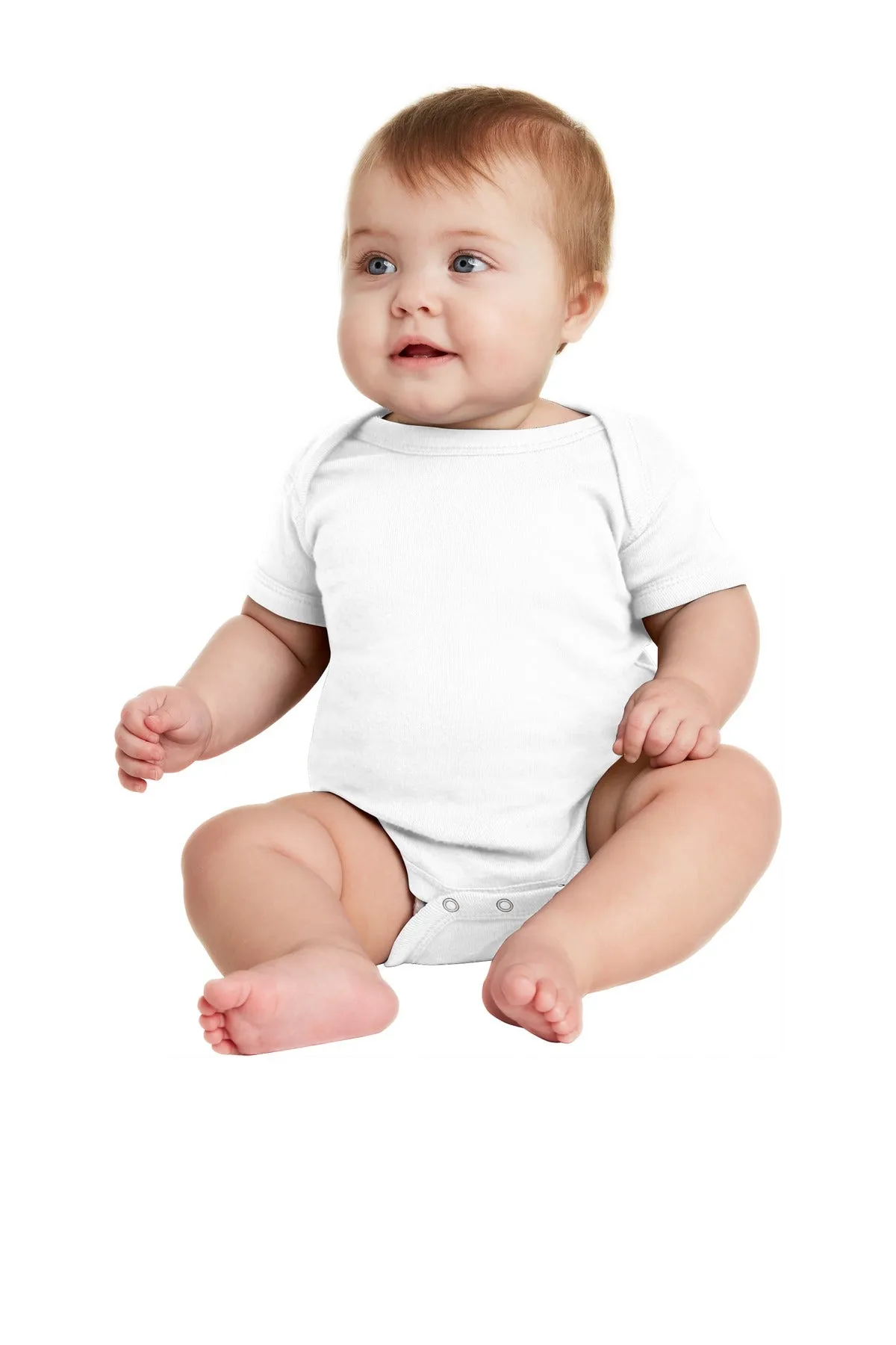 Rabbit Skins™ Infant Short Sleeve Baby Rib Bodysuit. RS4400