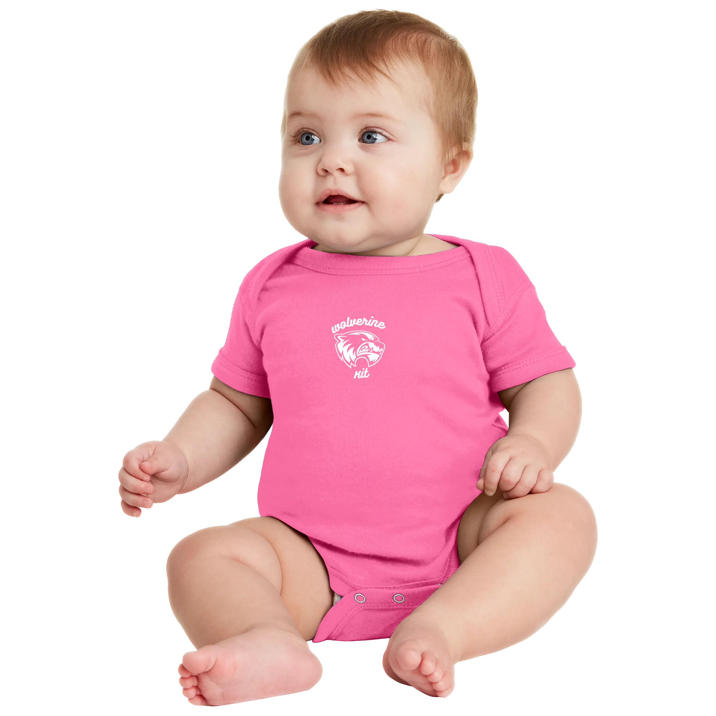 Rabbit Skins Infant Short Sleeve Baby Rib Bodysuit - Wolv Kit