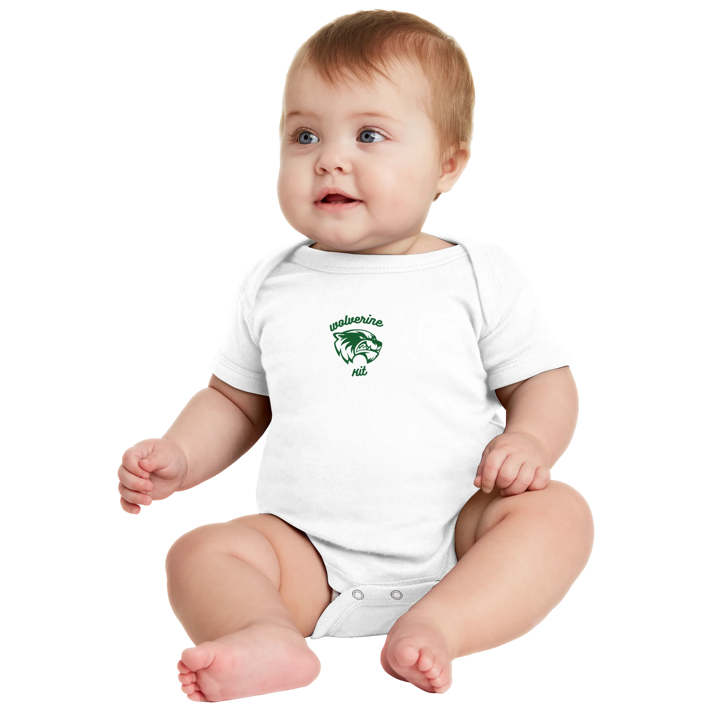 Rabbit Skins Infant Short Sleeve Baby Rib Bodysuit - Wolv Kit