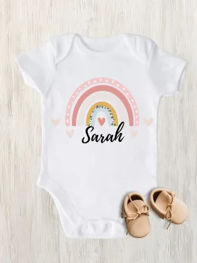 Rainbow Personalized Baby Gil Onesies