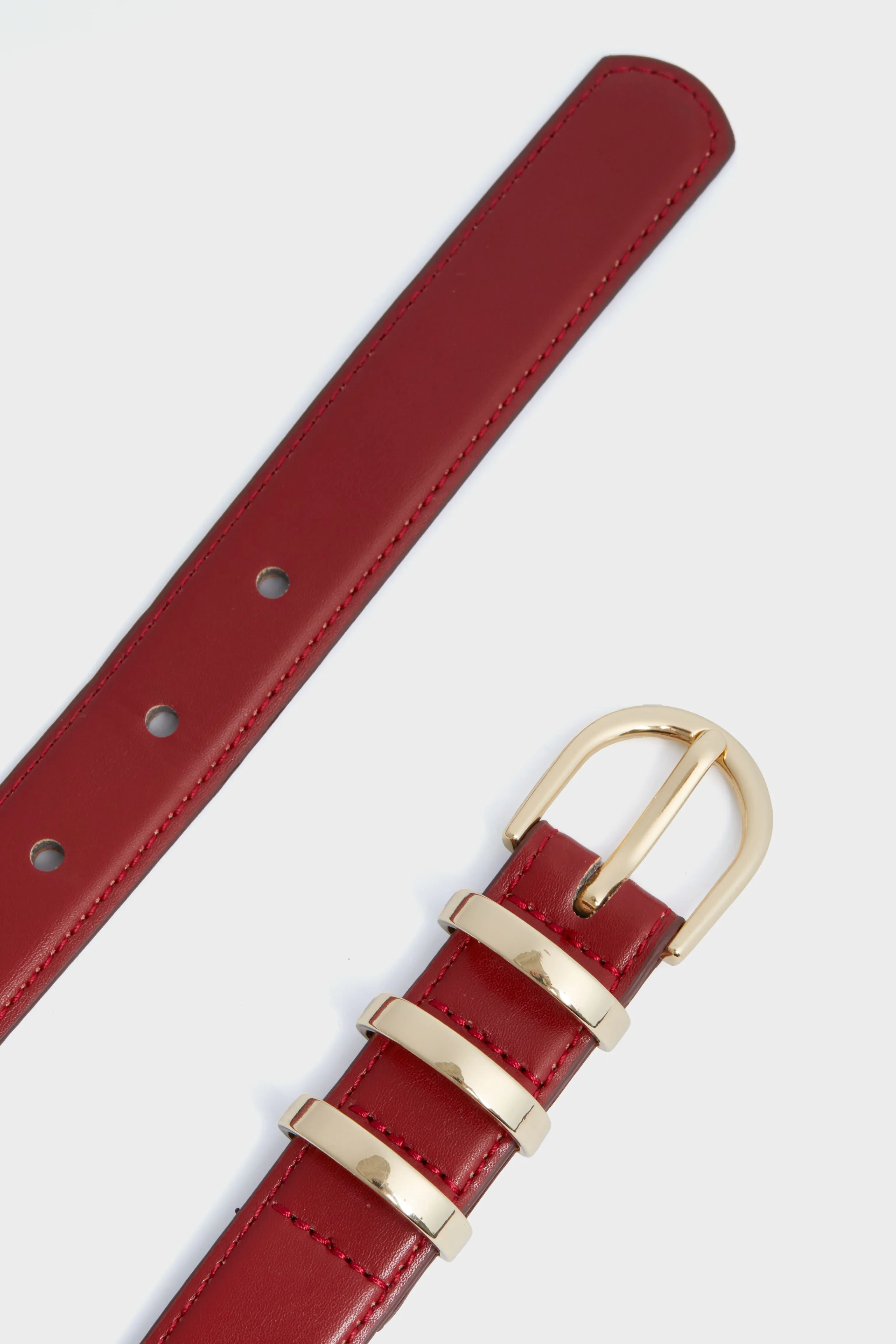 Red Triple Keeper Skinny Belt