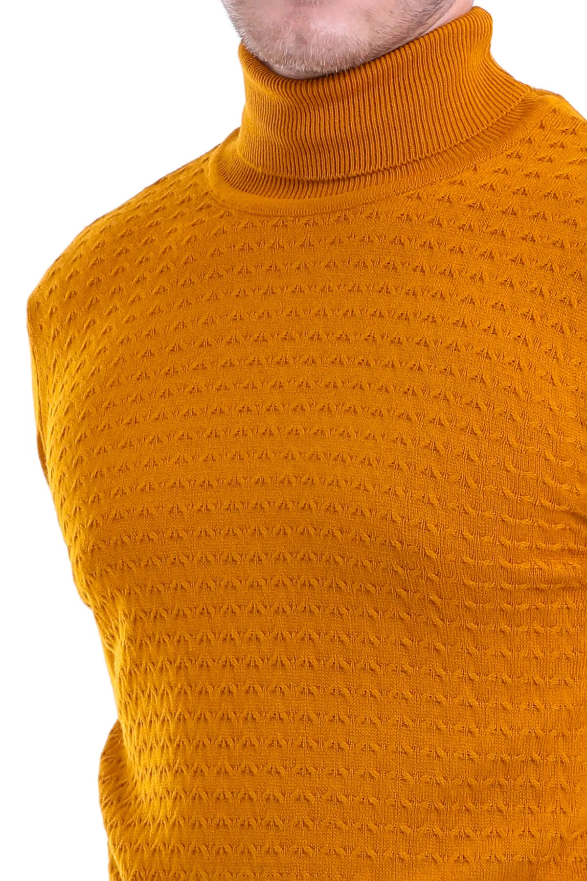 Regular Fit Saffron Turtleneck Sweater