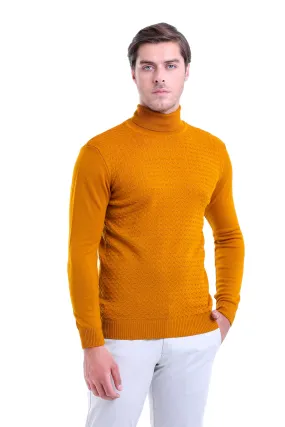 Regular Fit Saffron Turtleneck Sweater