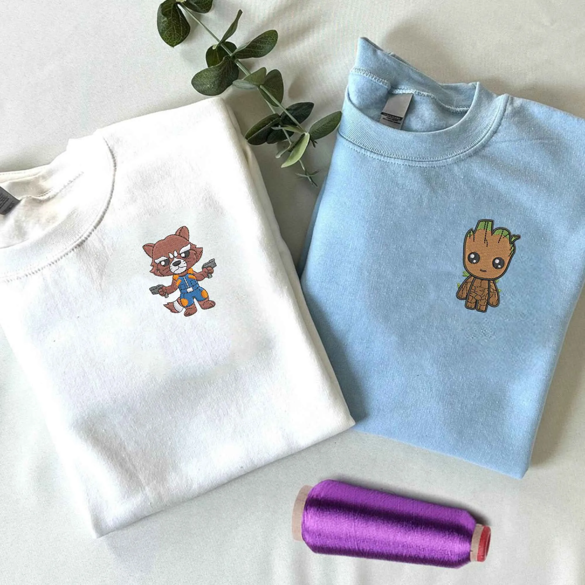 Rocket Cartoon Couple Embroidered Couple Hoodies | Custom Matching Hoodies For Couples