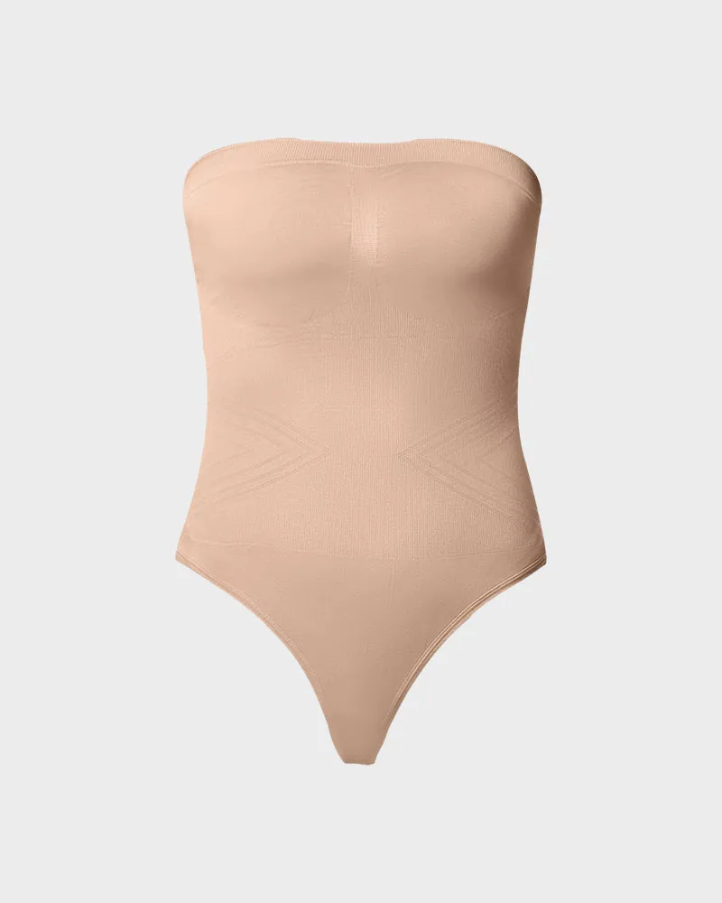 Seamless Bandeau Shaping Bodysuit with Removable Straps