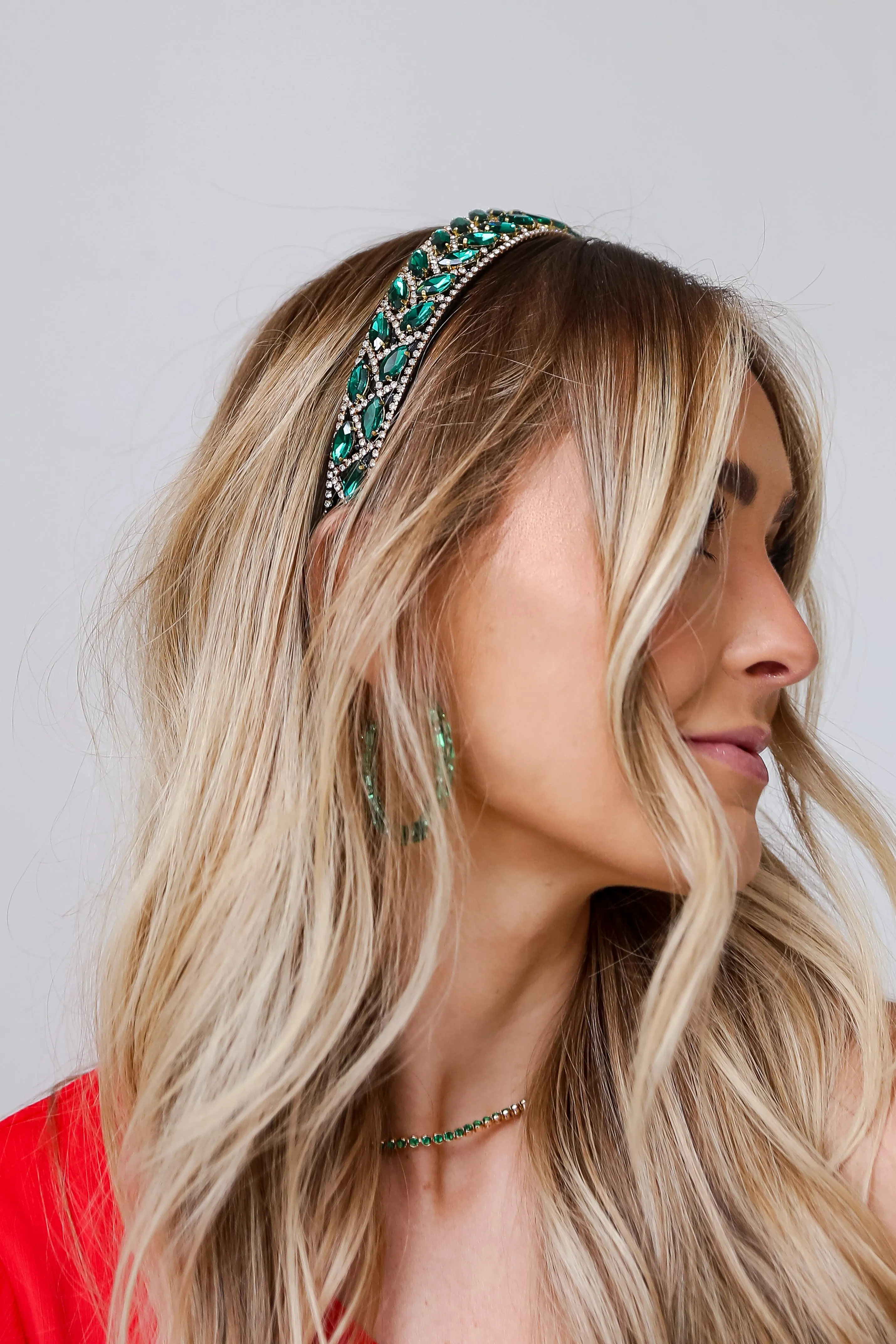 Seasons Greetings Green Gemstone Headband