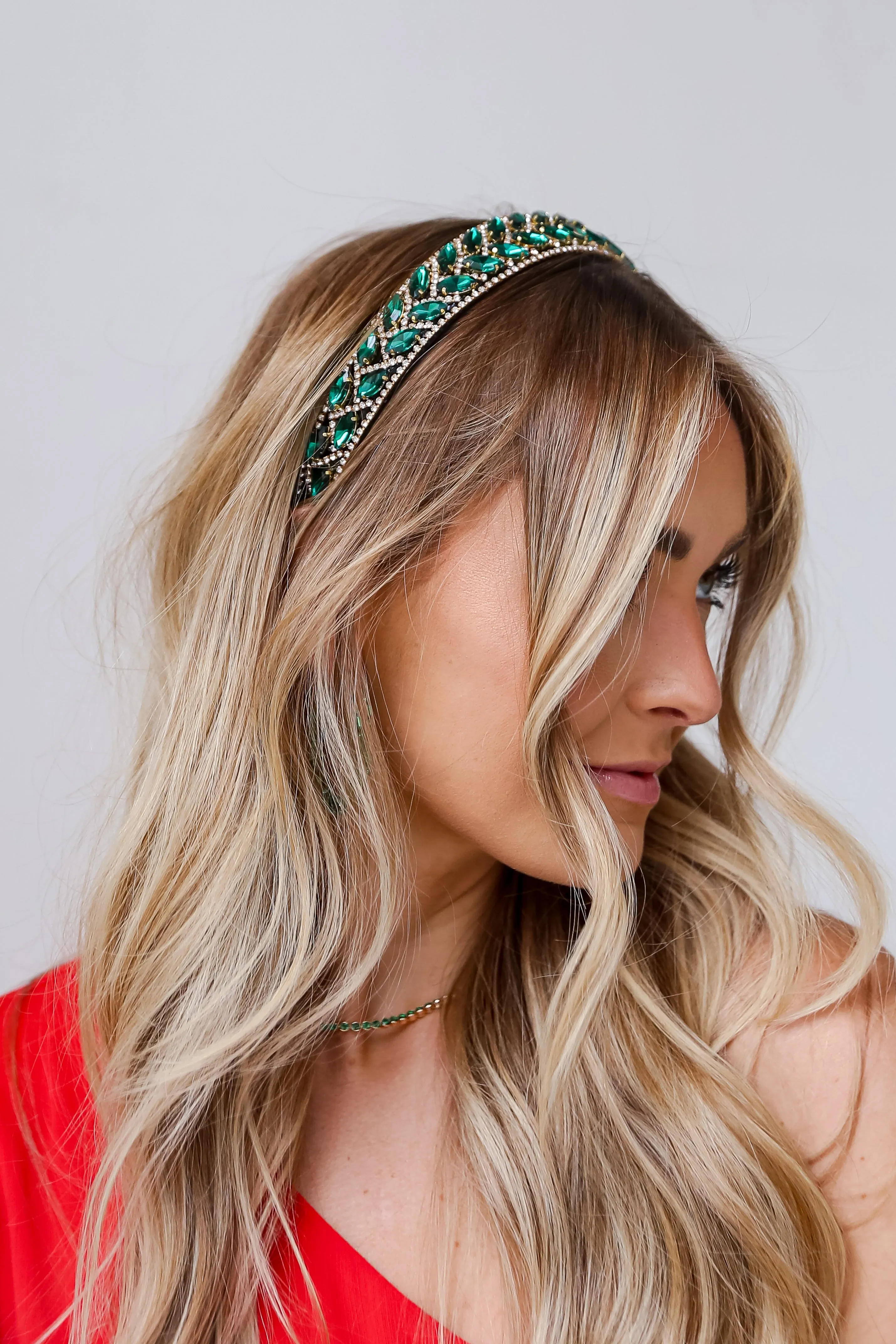 Seasons Greetings Green Gemstone Headband