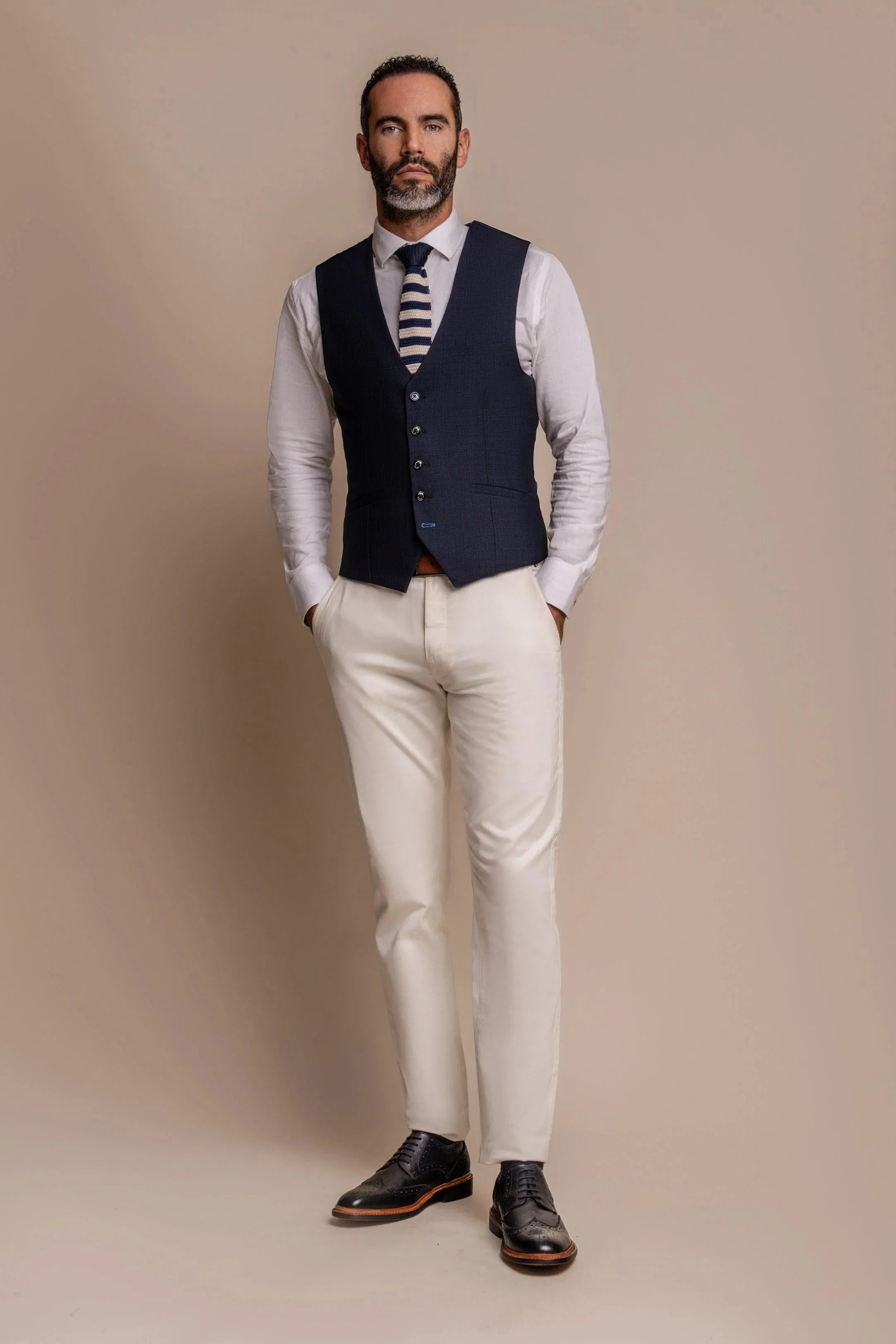 Seeba Navy with Dakota Ecru Chinos