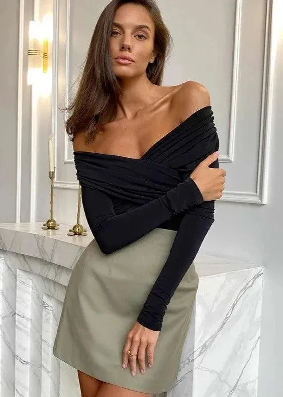 Sexy Off Shoulder Long Sleeve Bodysuit