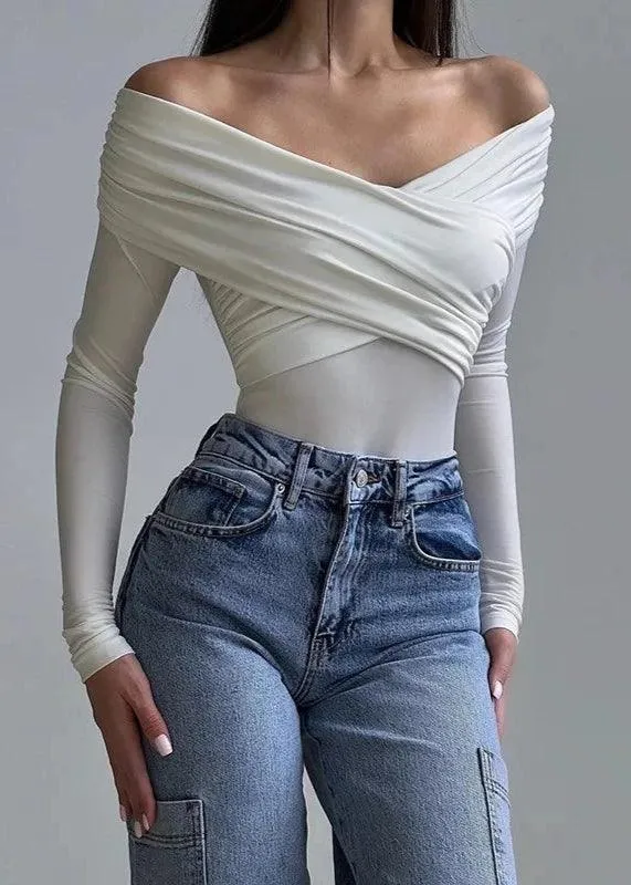 Sexy Off Shoulder Long Sleeve Bodysuit