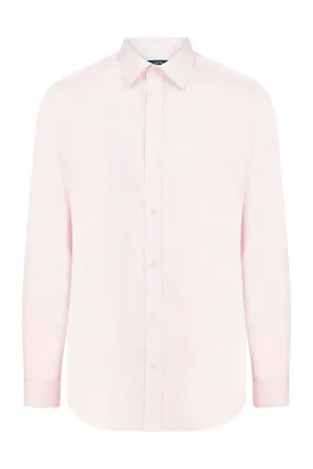 Slim Fit Plain 100% Cotton Pink Casual Shirt