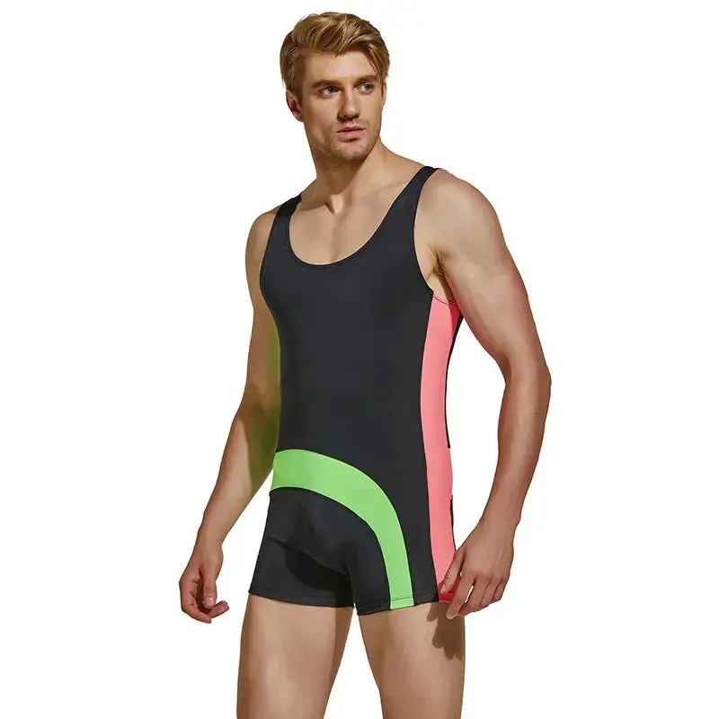 TAUWELL Mens Bodysuit Wrestling Sports Overalls