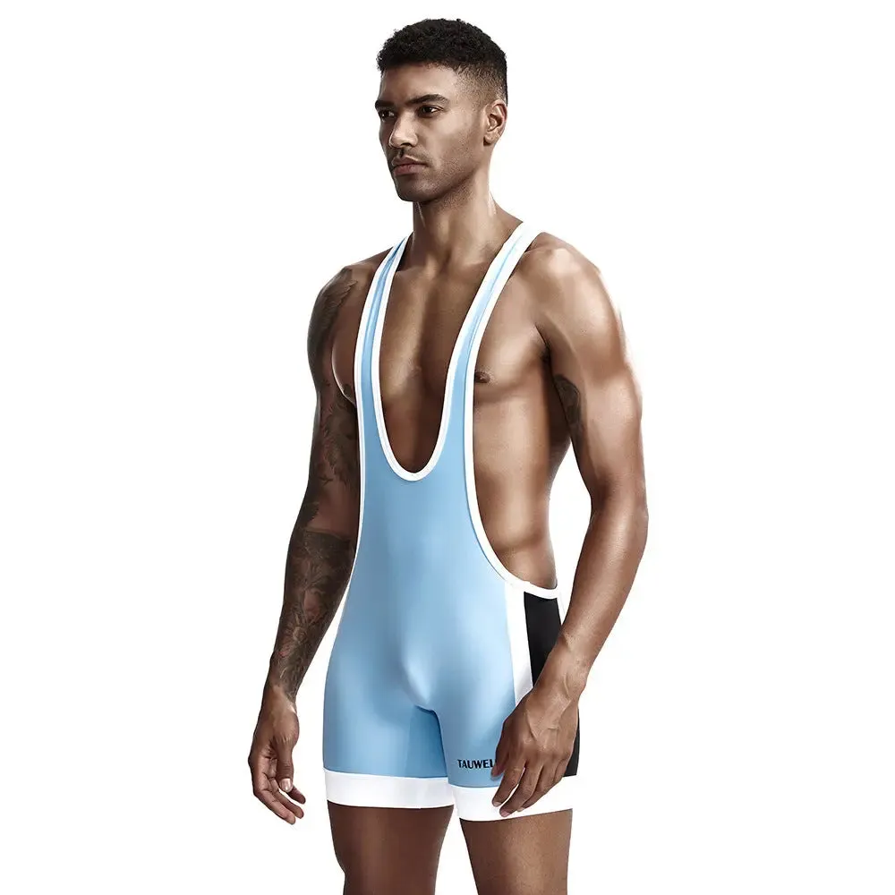 TAUWELL Men's Vest Wrestling Bodysuit Sports Workout Clothes