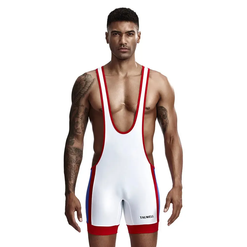 TAUWELL Men's Vest Wrestling Bodysuit Sports Workout Clothes