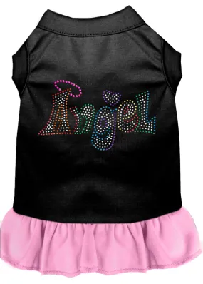 Technicolor Angel Rhinestone Pet Dress Black With Light Pink Xs (8)