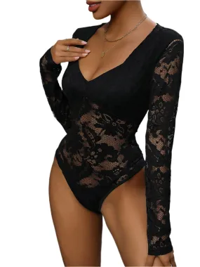 TEEK - Lace Long Sleeve Bodysuit