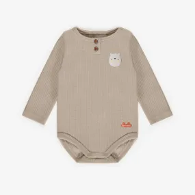 The Bear Henley Collar Bodysuit - BABY