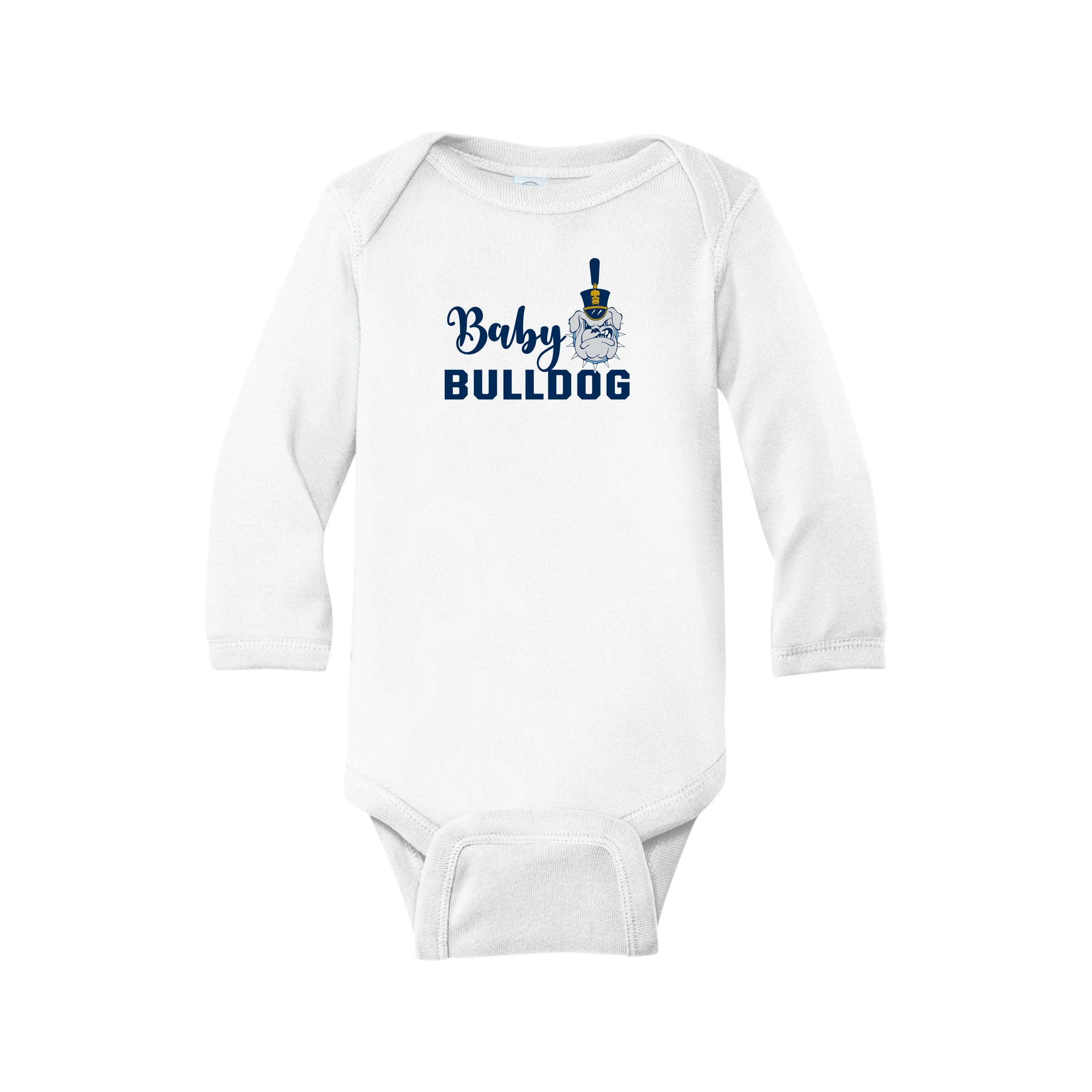 The Citadel, Baby Bulldog, Spike, Rabbit Skins™ Infant Long Sleeve Baby Rib Bodysuit