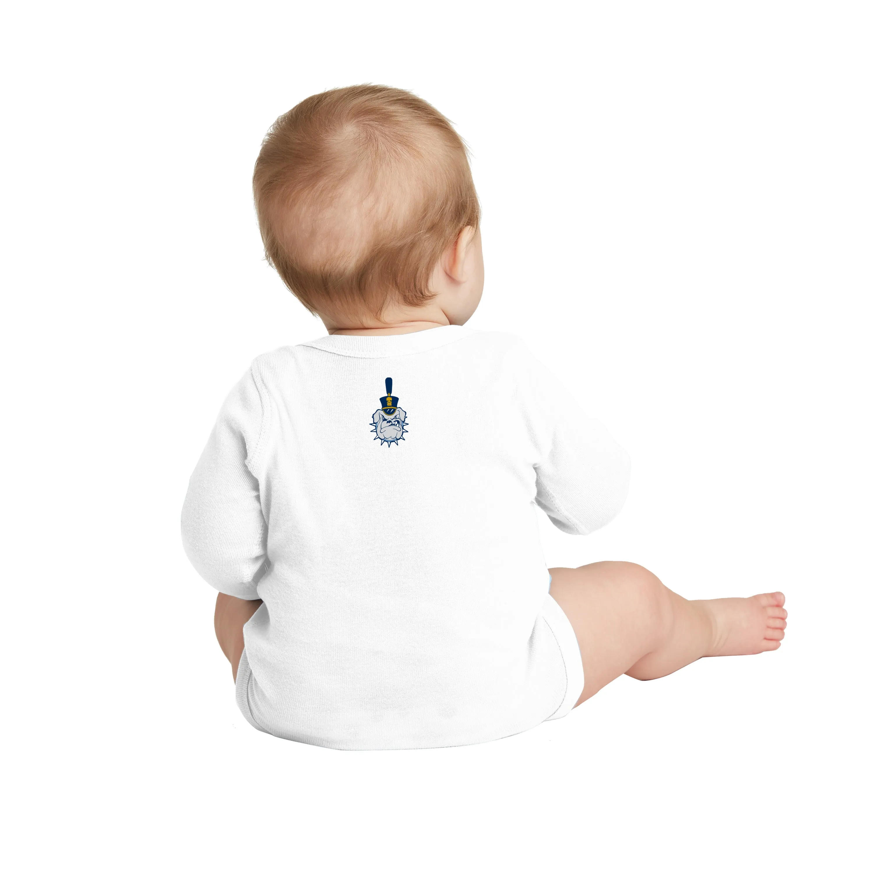 The Citadel, Baby Bulldog, Spike, Rabbit Skins™ Infant Long Sleeve Baby Rib Bodysuit