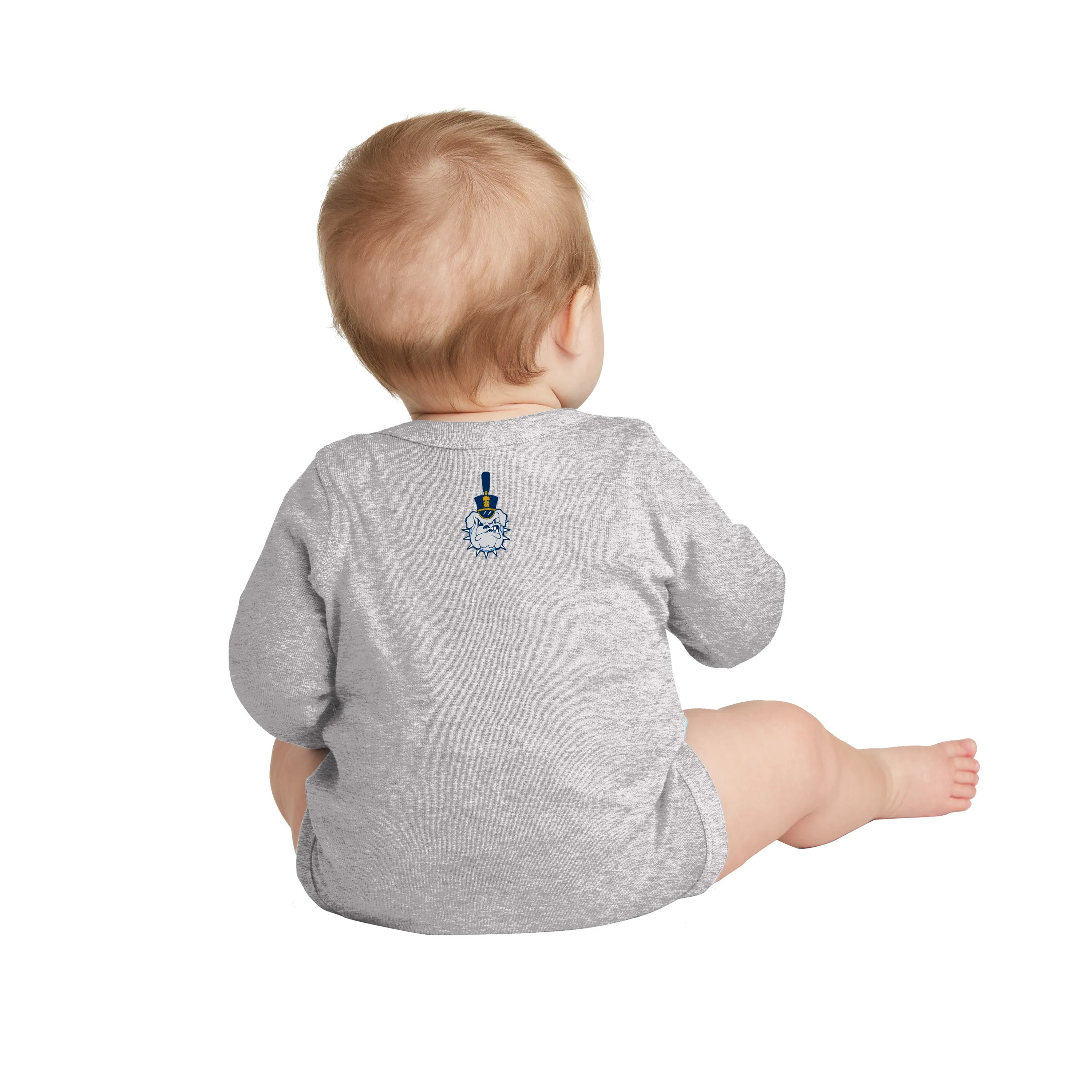 The Citadel, Baby Bulldog, Spike, Rabbit Skins™ Infant Long Sleeve Baby Rib Bodysuit