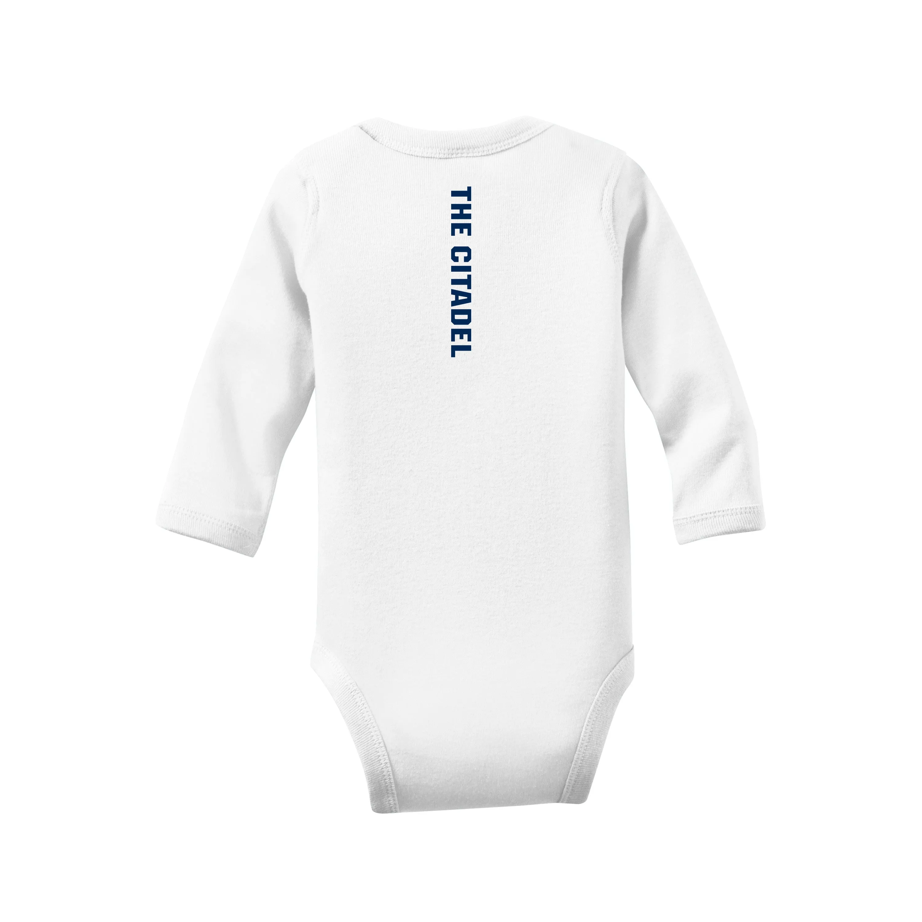 The Citadel, C logo, Rabbit Skins™ Infant Long Sleeve Baby Rib Bodysuit