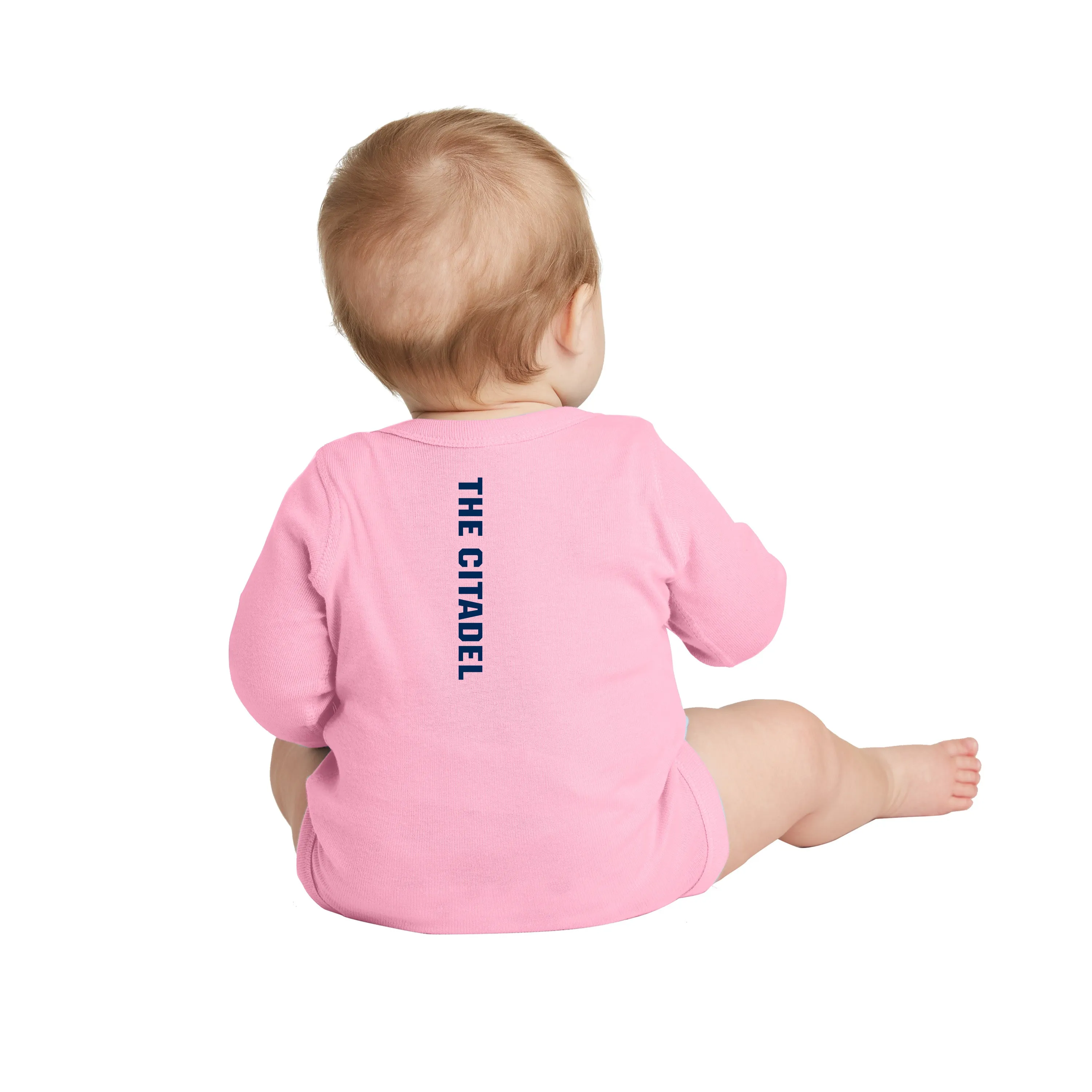 The Citadel, C logo, Rabbit Skins™ Infant Long Sleeve Baby Rib Bodysuit