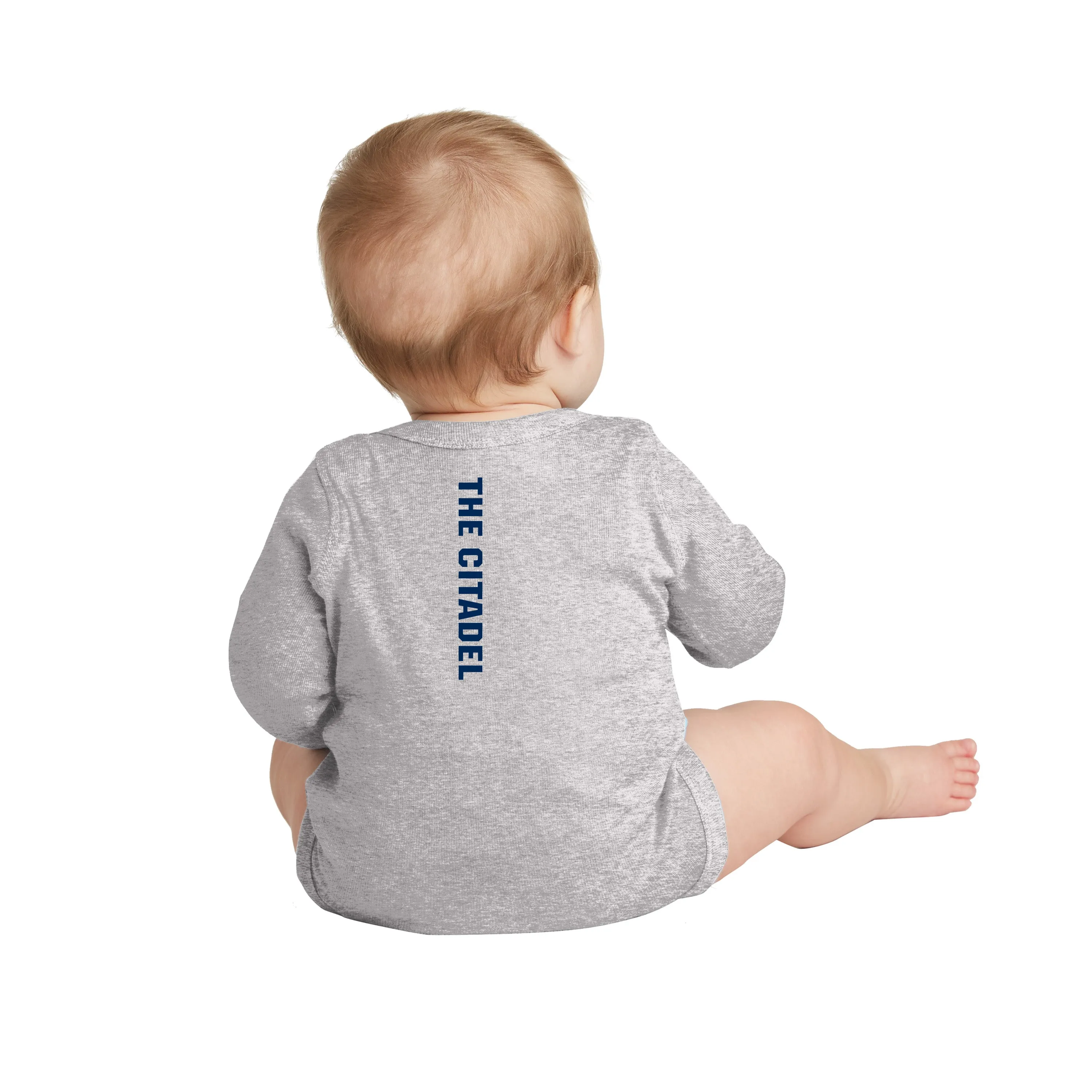 The Citadel, C logo, Rabbit Skins™ Infant Long Sleeve Baby Rib Bodysuit