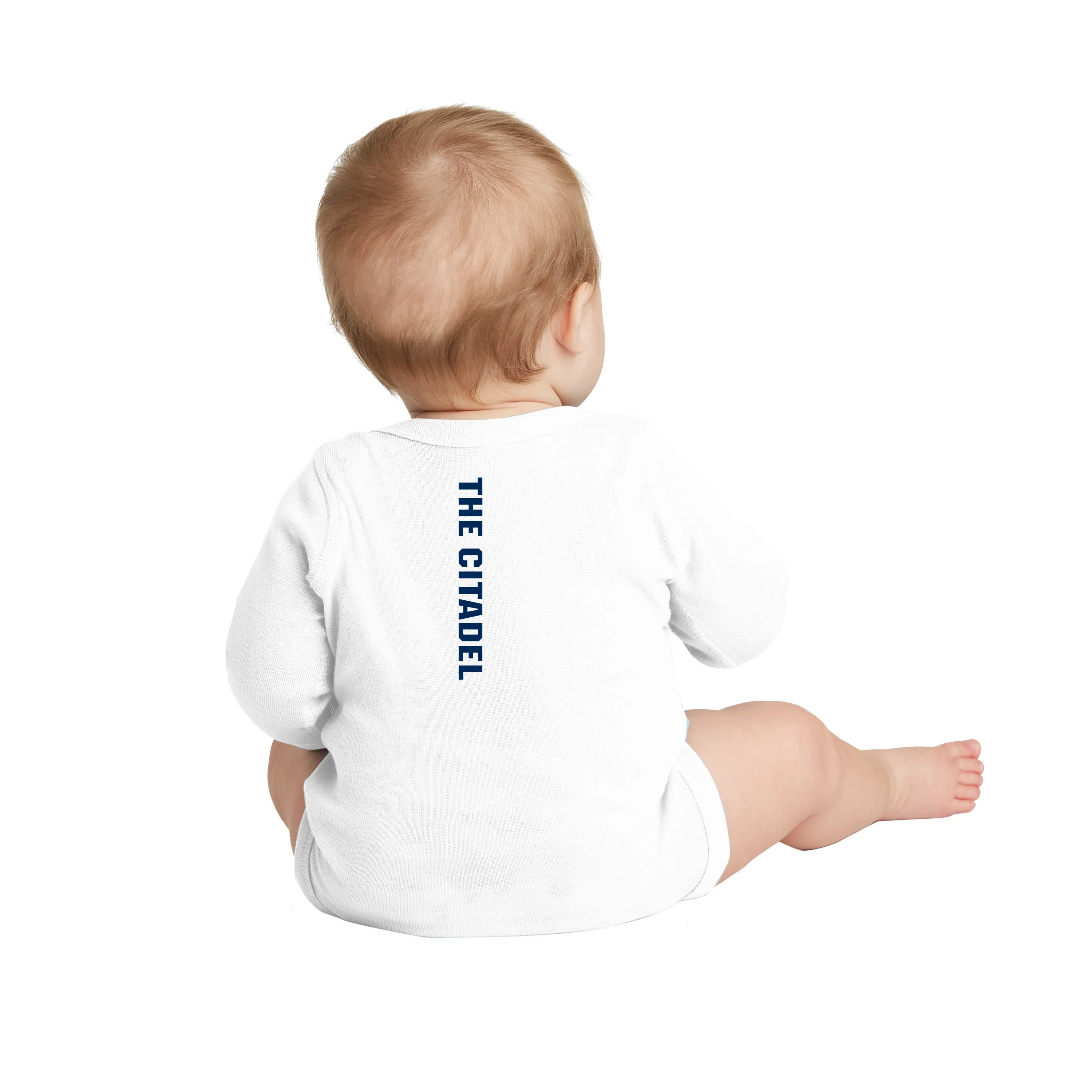 The Citadel, C logo, Rabbit Skins™ Infant Long Sleeve Baby Rib Bodysuit