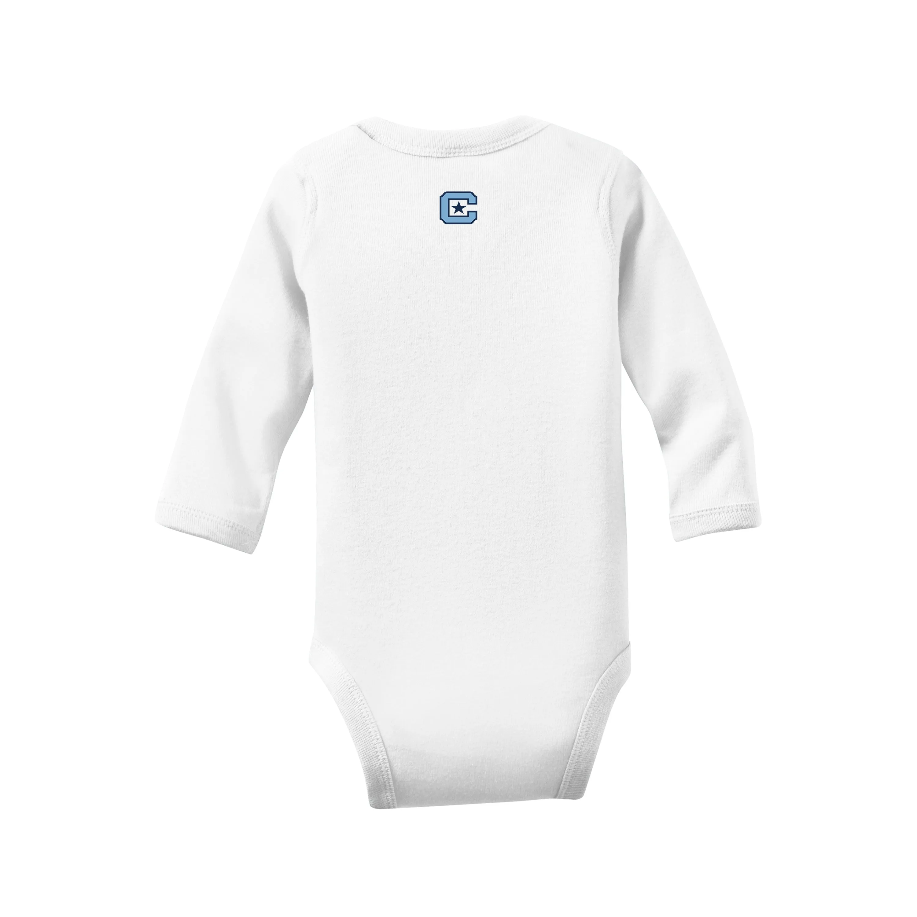 The Citadel, Marching Bulldog logo, Rabbit Skins™ Infant Long Sleeve Baby Rib Bodysuit