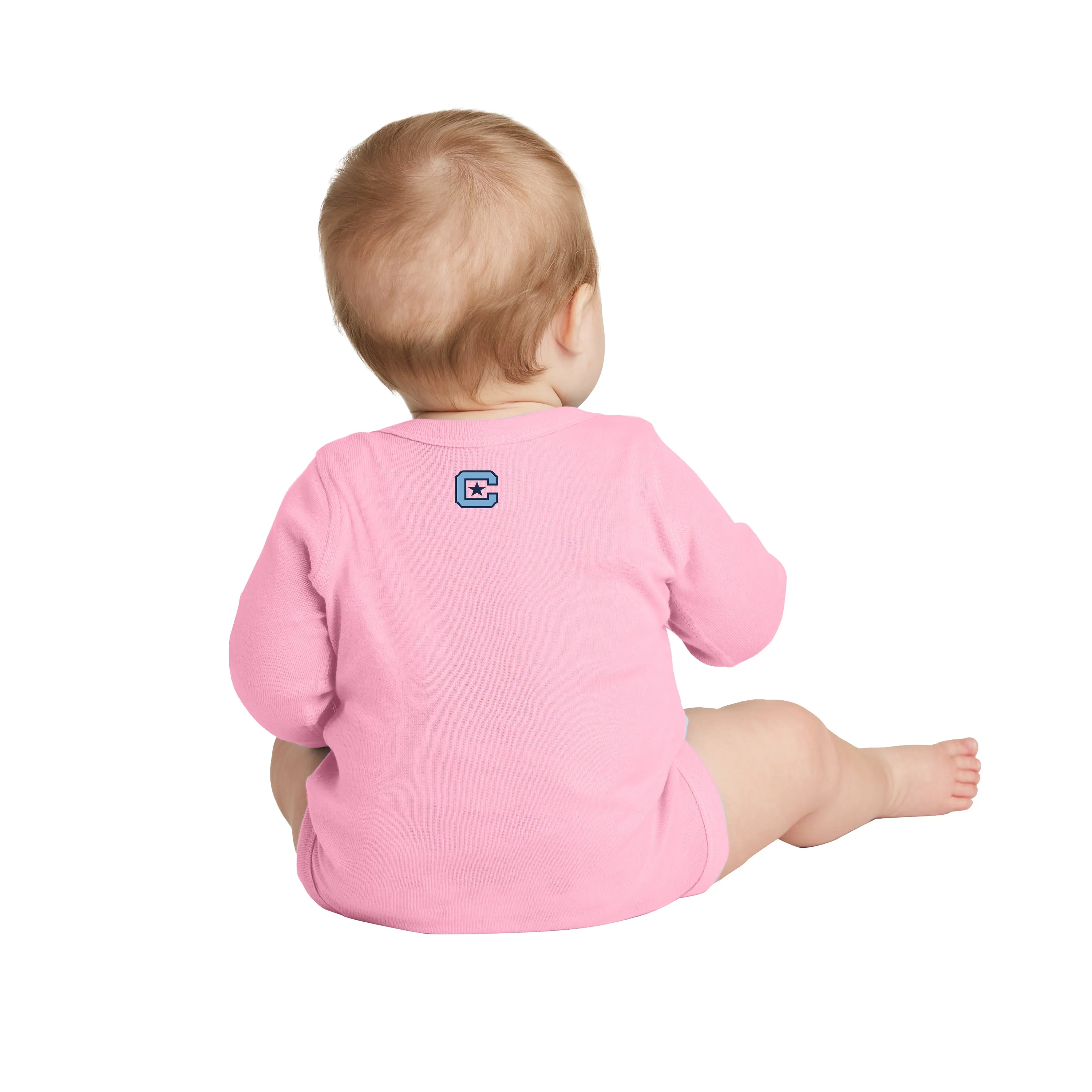 The Citadel, Marching Bulldog logo, Rabbit Skins™ Infant Long Sleeve Baby Rib Bodysuit