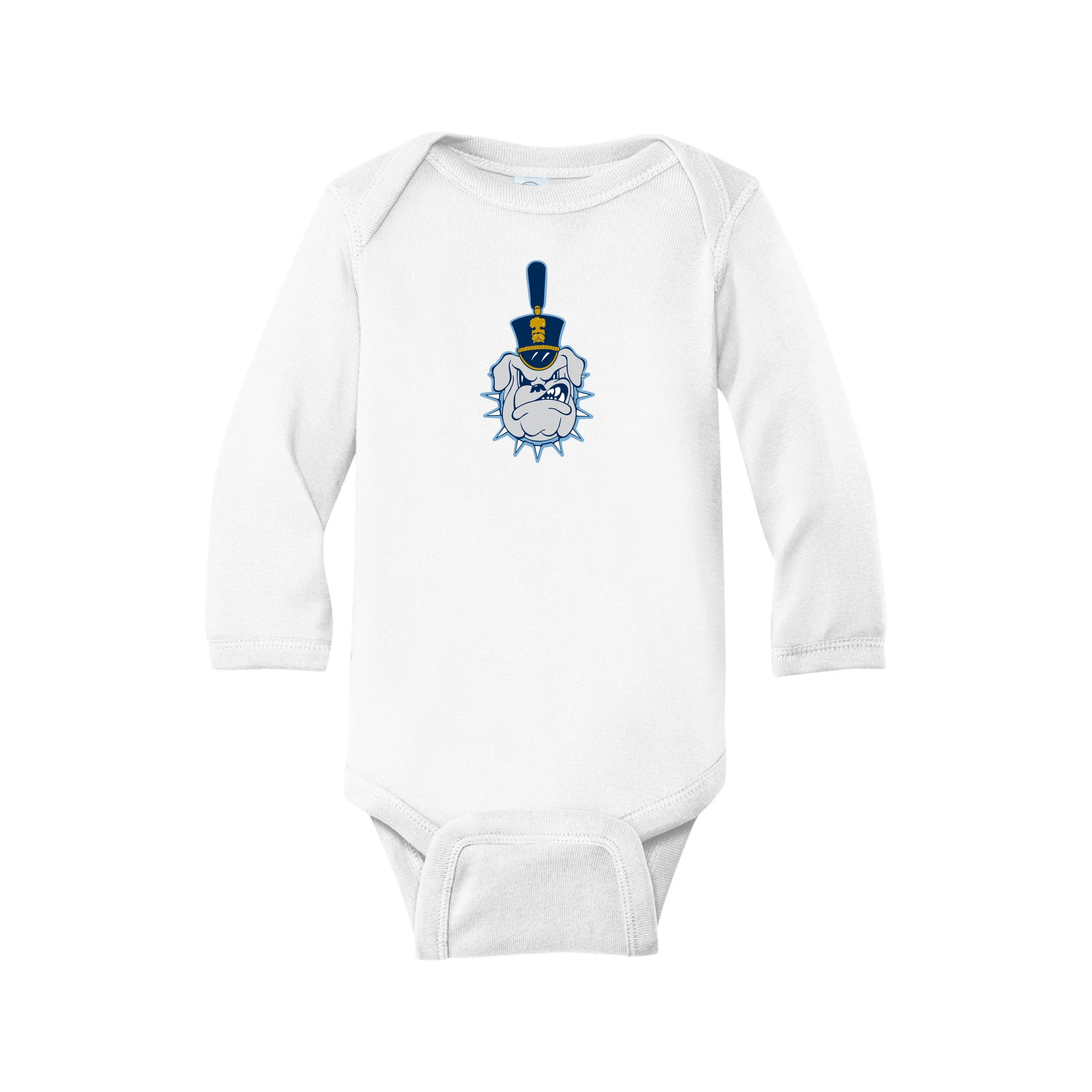 The Citadel Spike Logo, Rabbit Skins™ Infant Long Sleeve Baby Rib Bodysuit