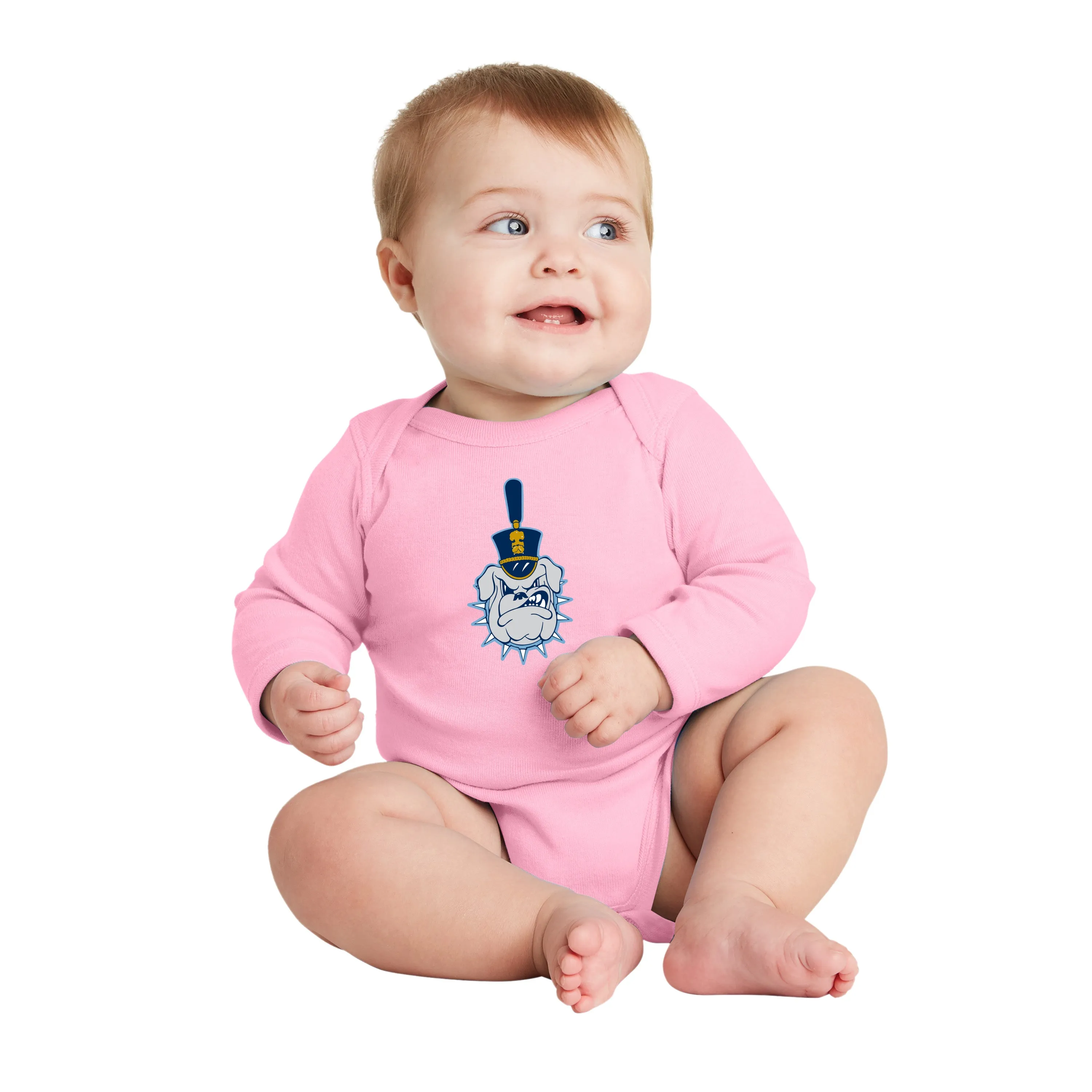 The Citadel Spike Logo, Rabbit Skins™ Infant Long Sleeve Baby Rib Bodysuit