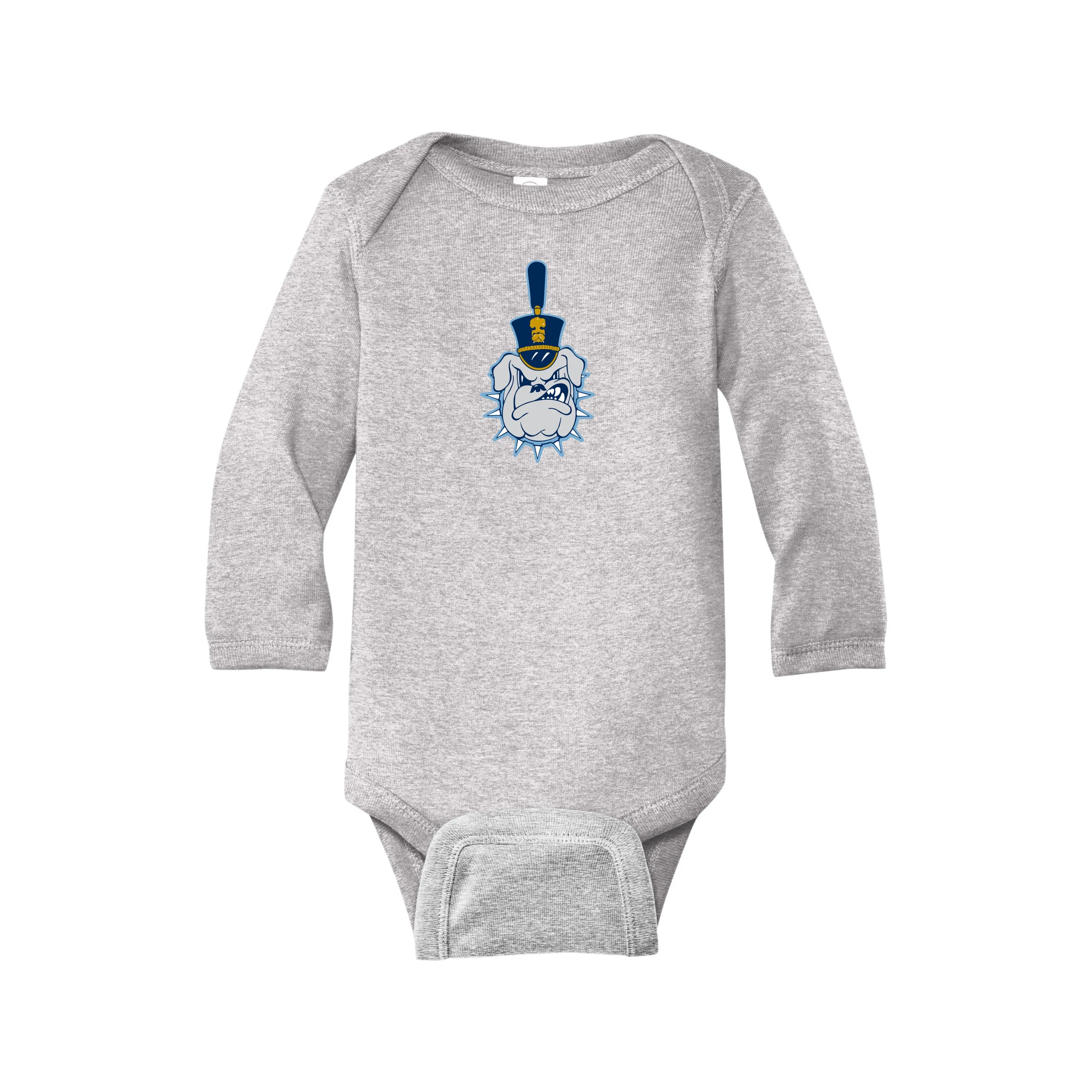 The Citadel Spike Logo, Rabbit Skins™ Infant Long Sleeve Baby Rib Bodysuit