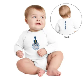 The Citadel Spike Logo, Rabbit Skins™ Infant Long Sleeve Baby Rib Bodysuit