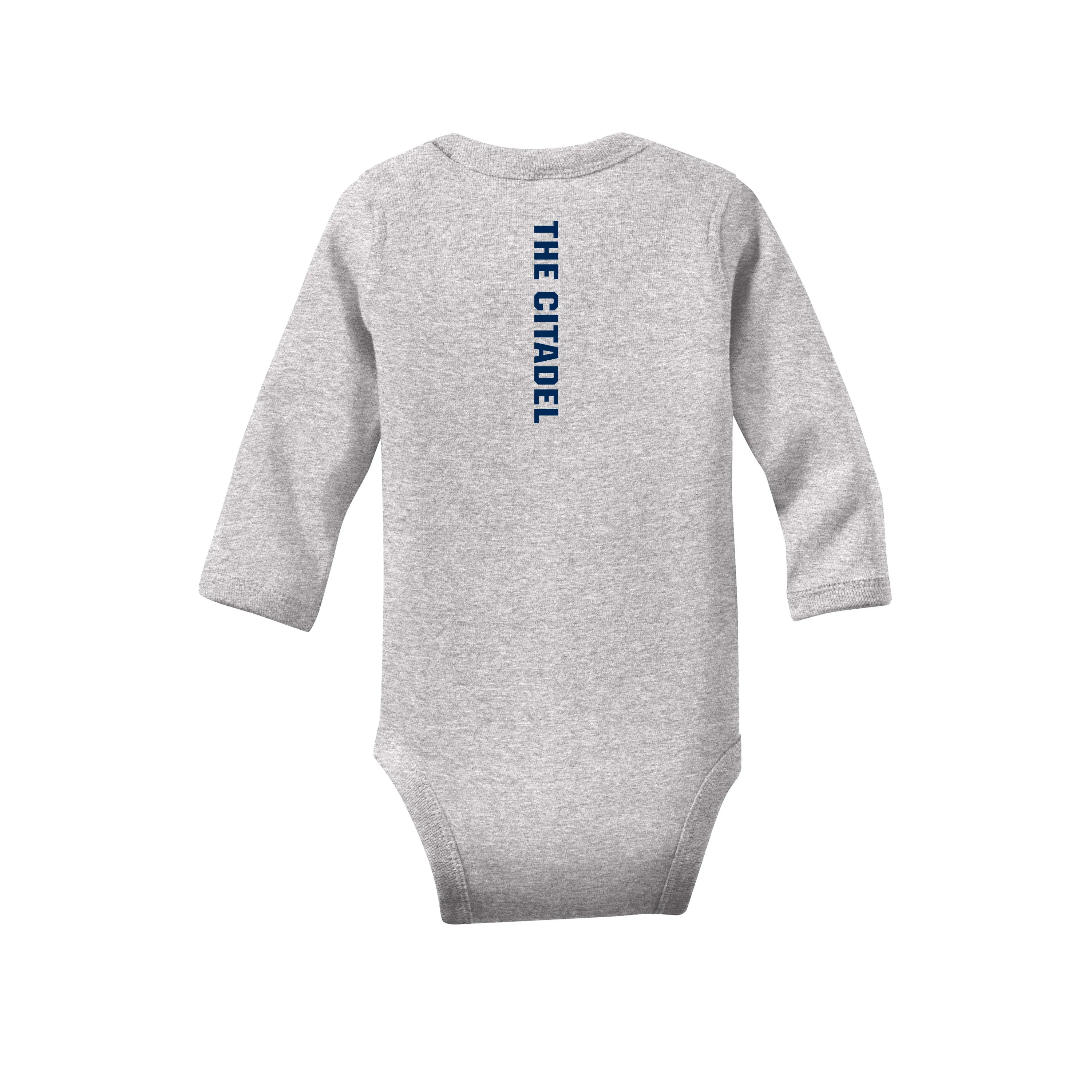 The Citadel Spike Logo, Rabbit Skins™ Infant Long Sleeve Baby Rib Bodysuit