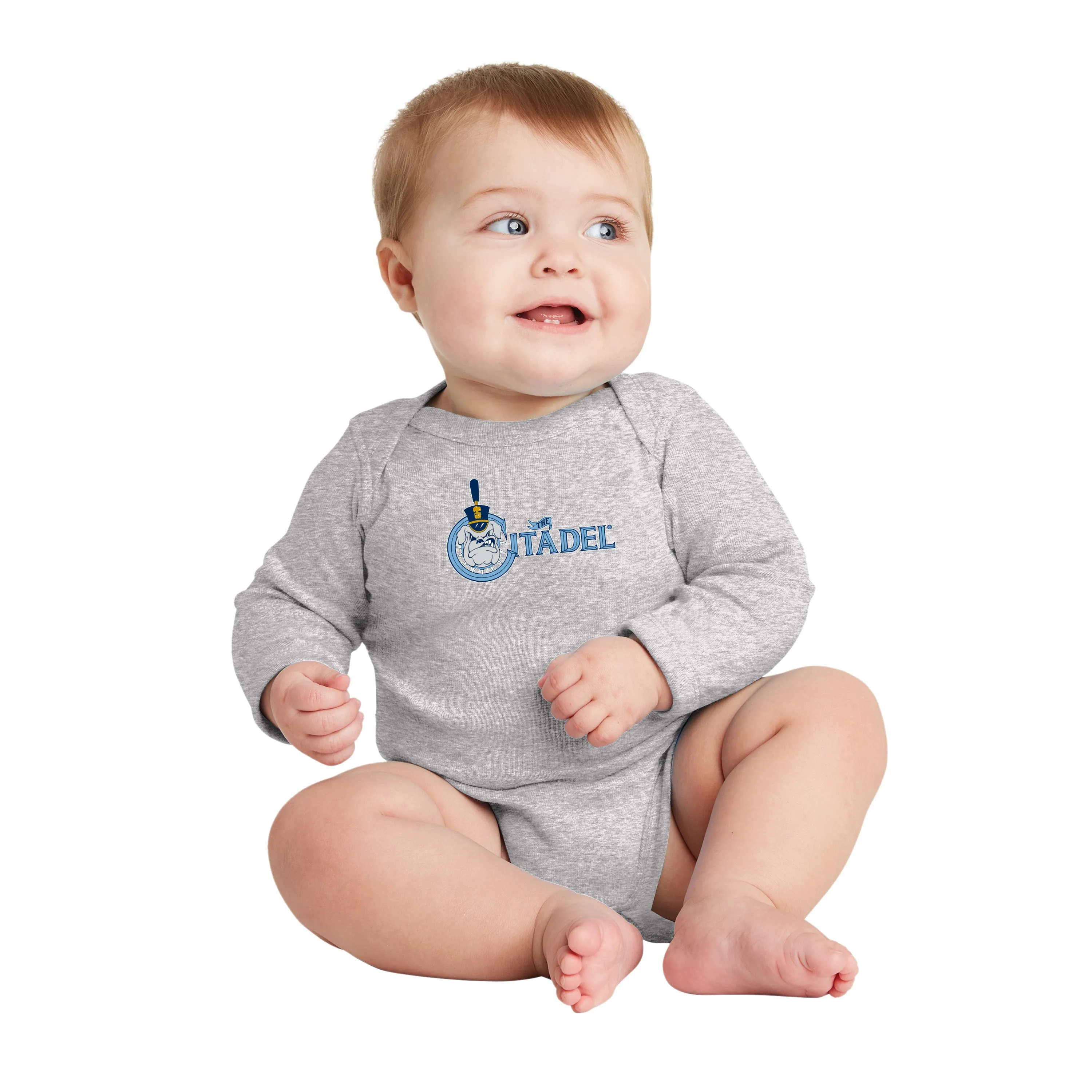 The Citadel, Spike, Rabbit Skins™ Infant Long Sleeve Baby Rib Bodysuit