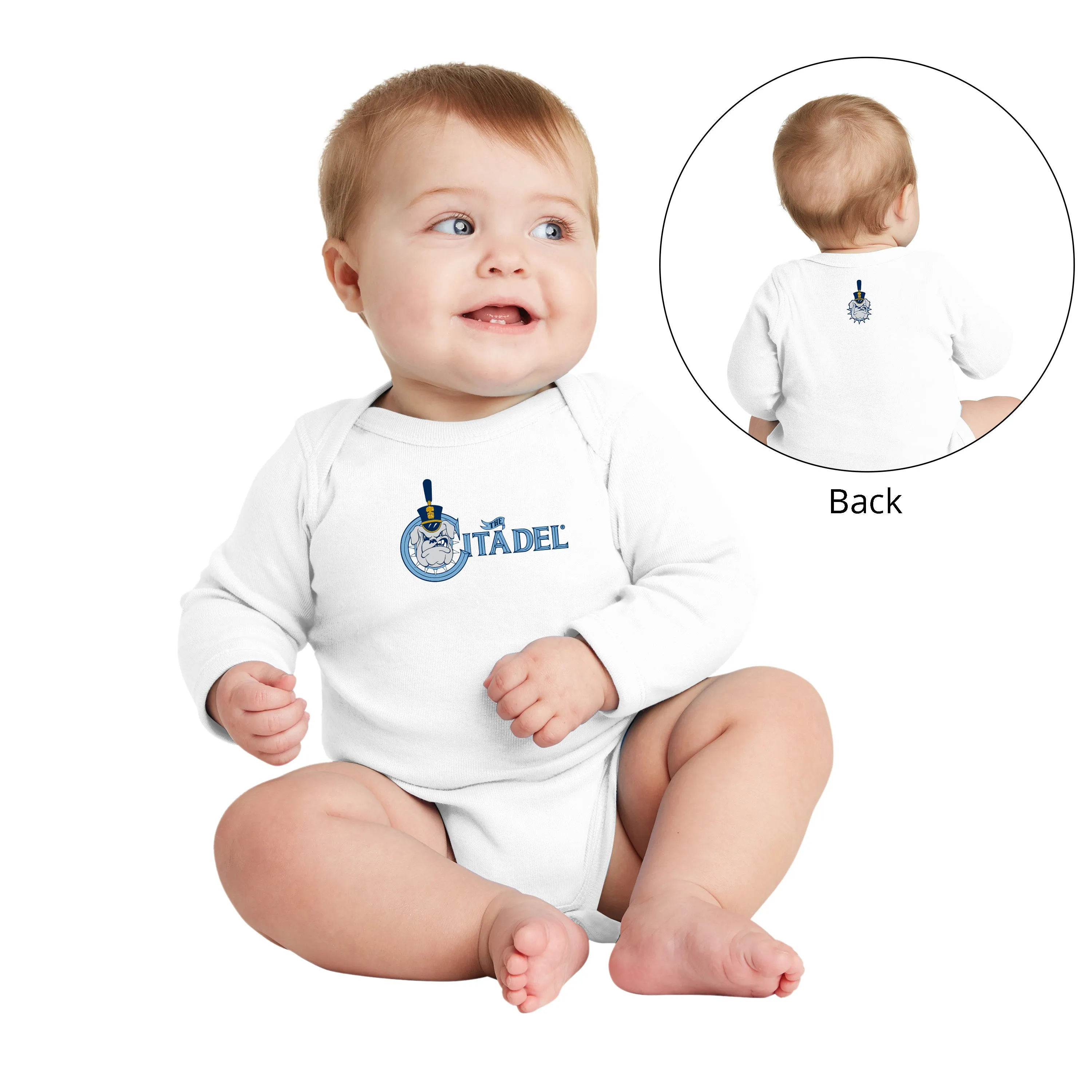 The Citadel, Spike, Rabbit Skins™ Infant Long Sleeve Baby Rib Bodysuit