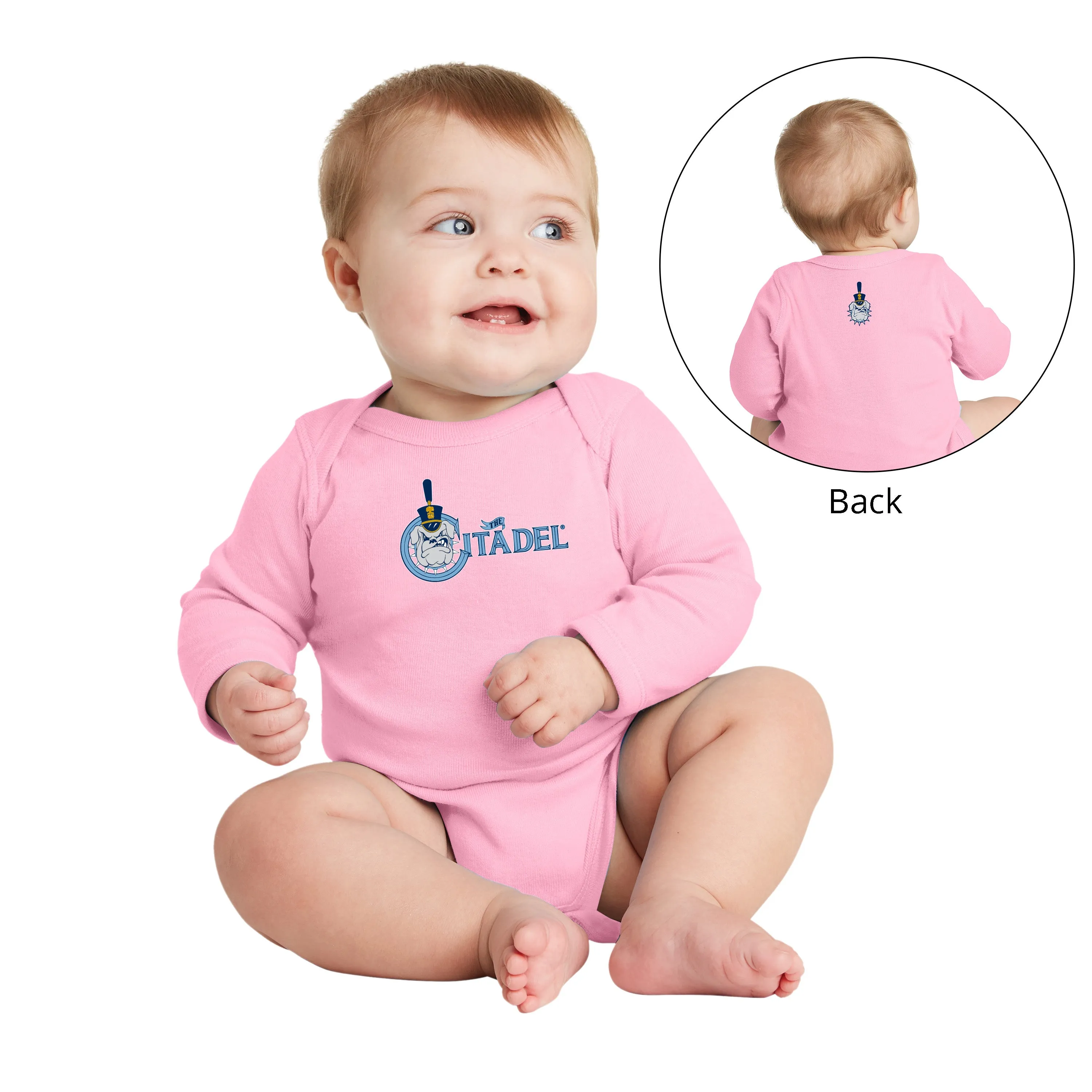 The Citadel, Spike, Rabbit Skins™ Infant Long Sleeve Baby Rib Bodysuit