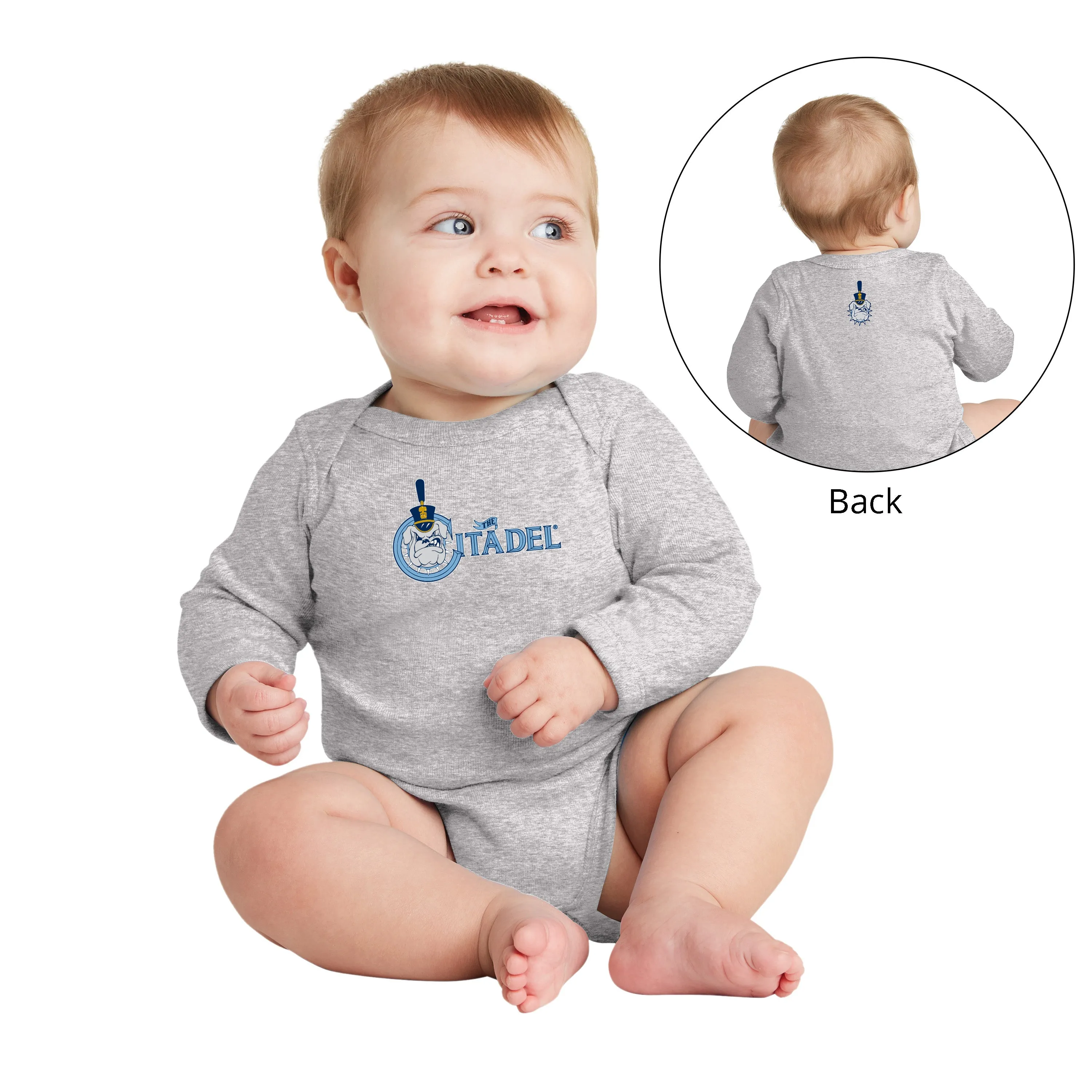 The Citadel, Spike, Rabbit Skins™ Infant Long Sleeve Baby Rib Bodysuit